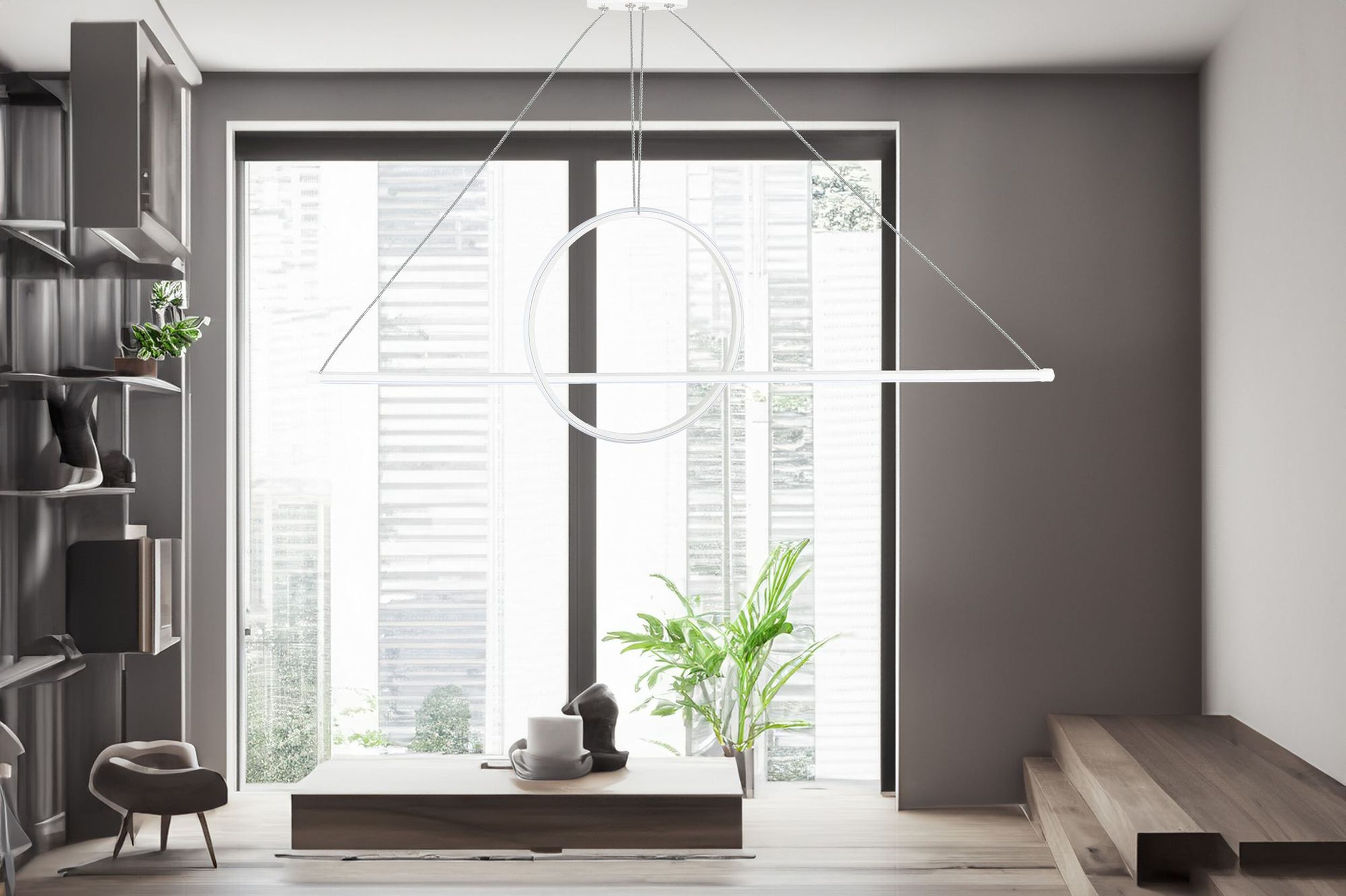 Lampa wisząca Bowal LED biała zimne światło