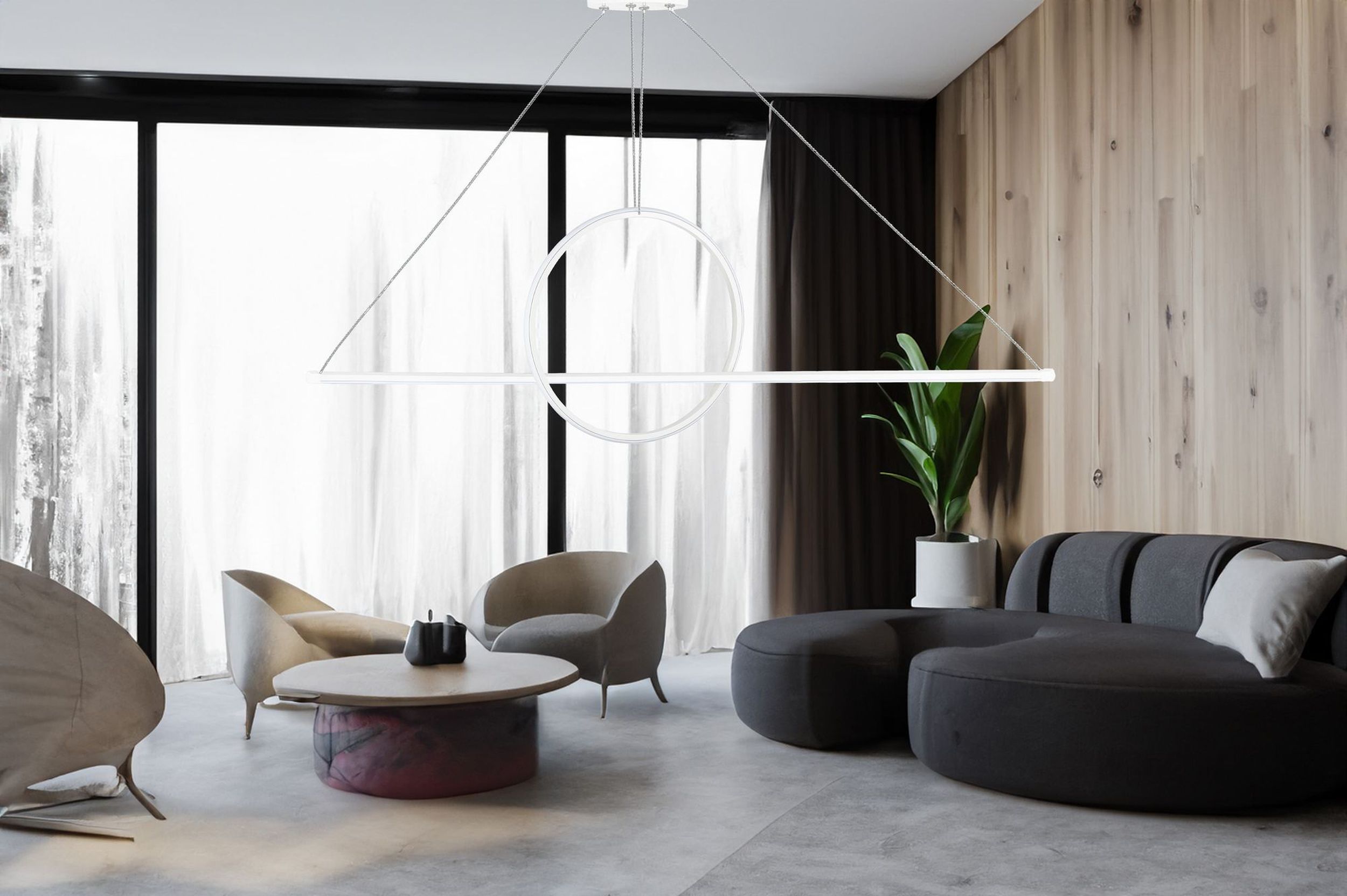 Lampa wisząca Bowal LED biała zimne światło