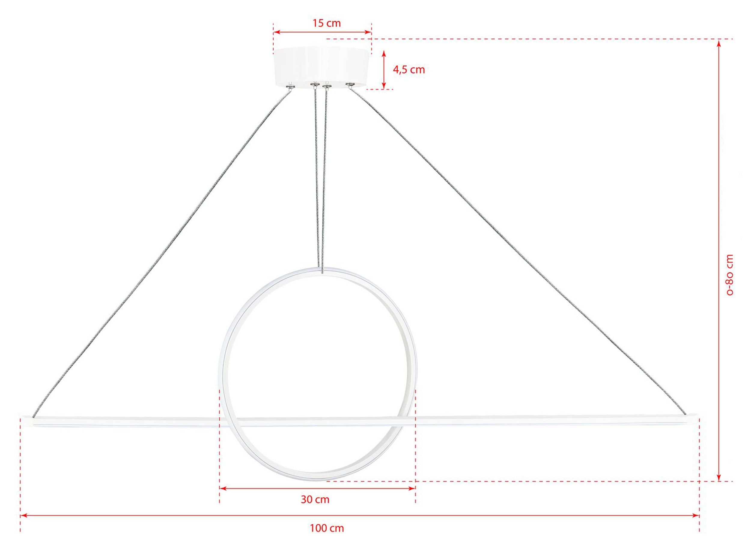 Lampa wisząca Bowal LED biała zimne światło