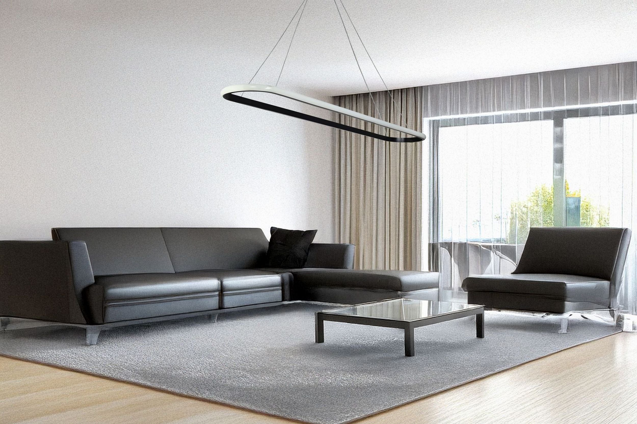 Lampa wisząca Spin LED czarny zimne światło