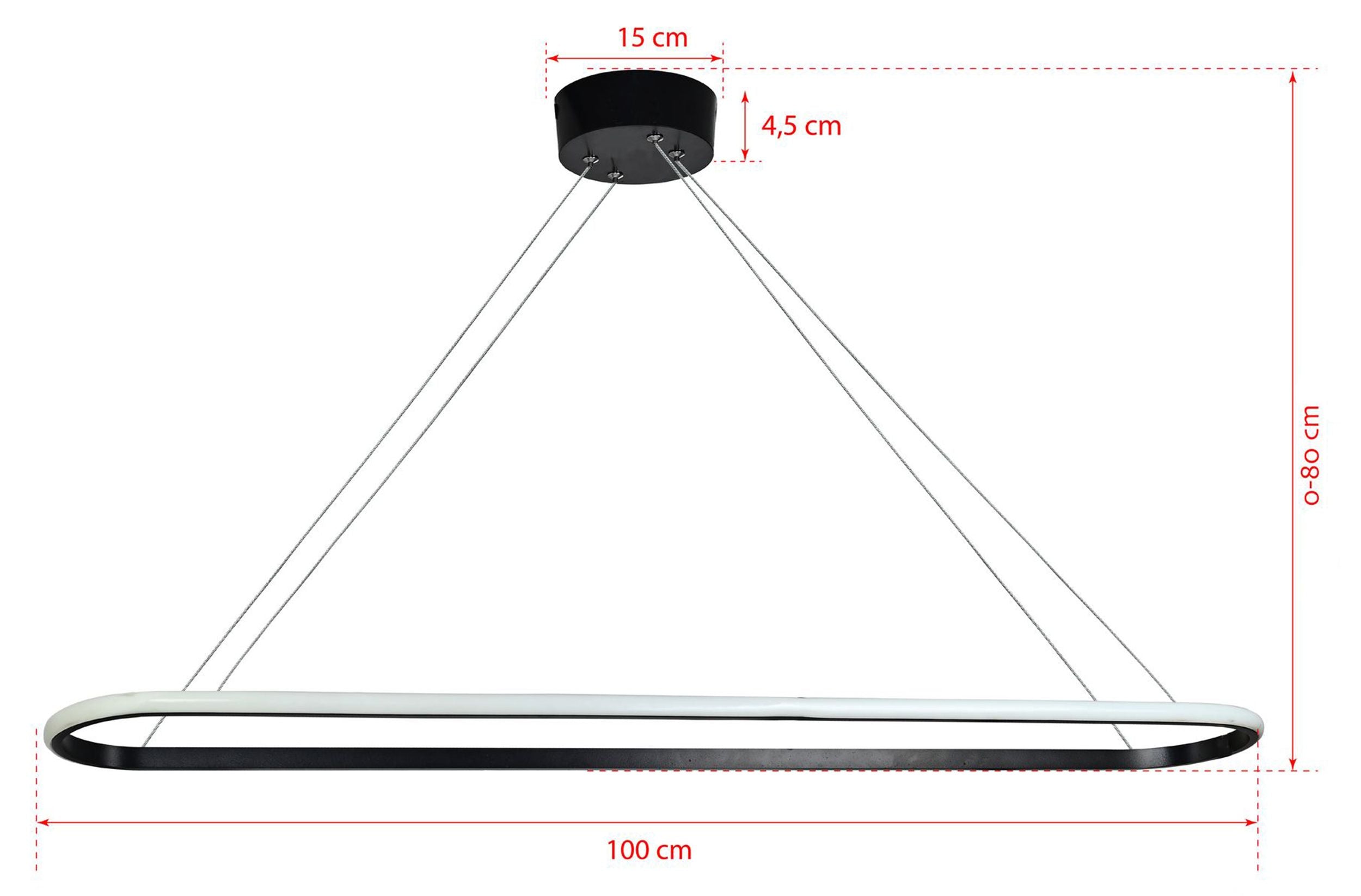 Lampa wisząca Spin LED czarny zimne światło