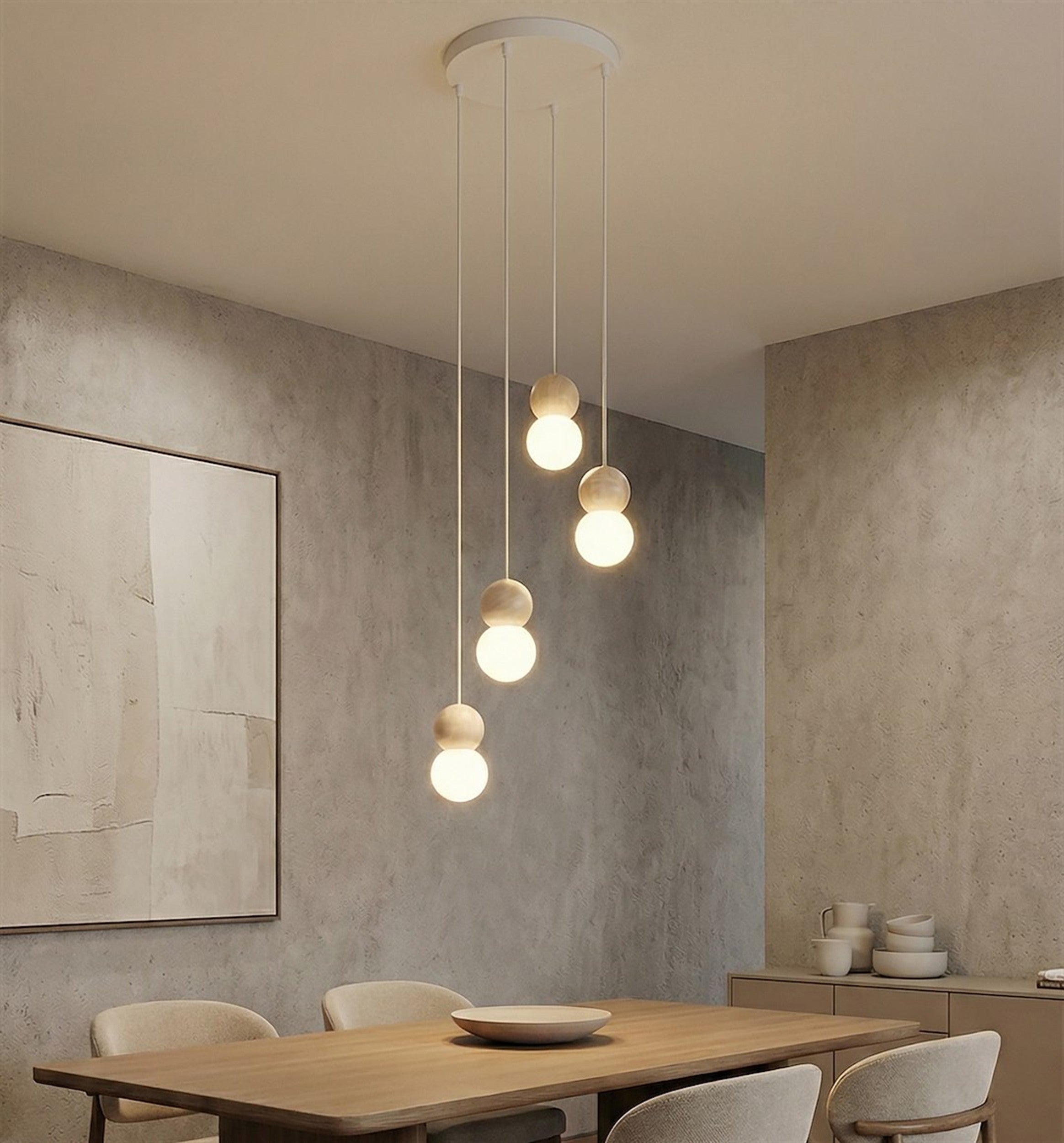 Lampa wisząca Loop x4 biała