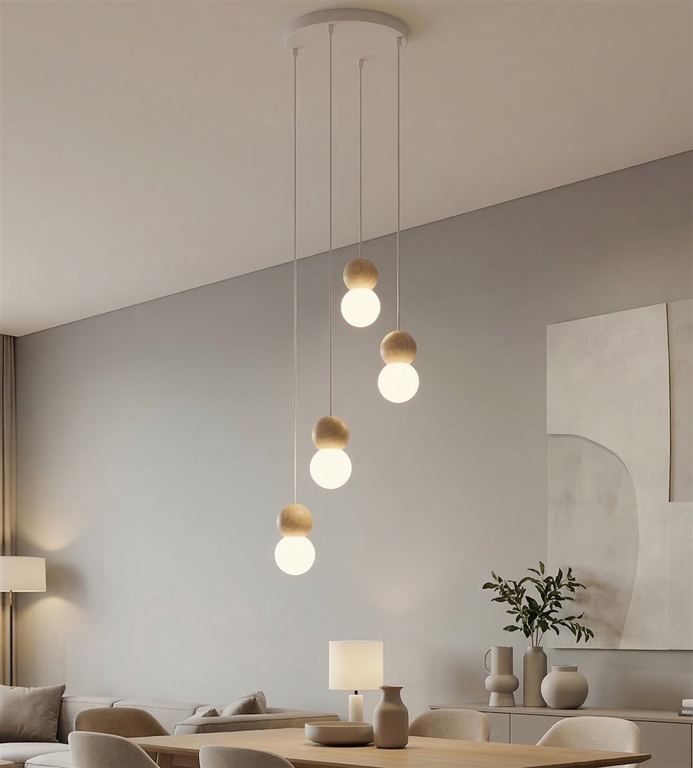 Lampa wisząca Loop x4 biała
