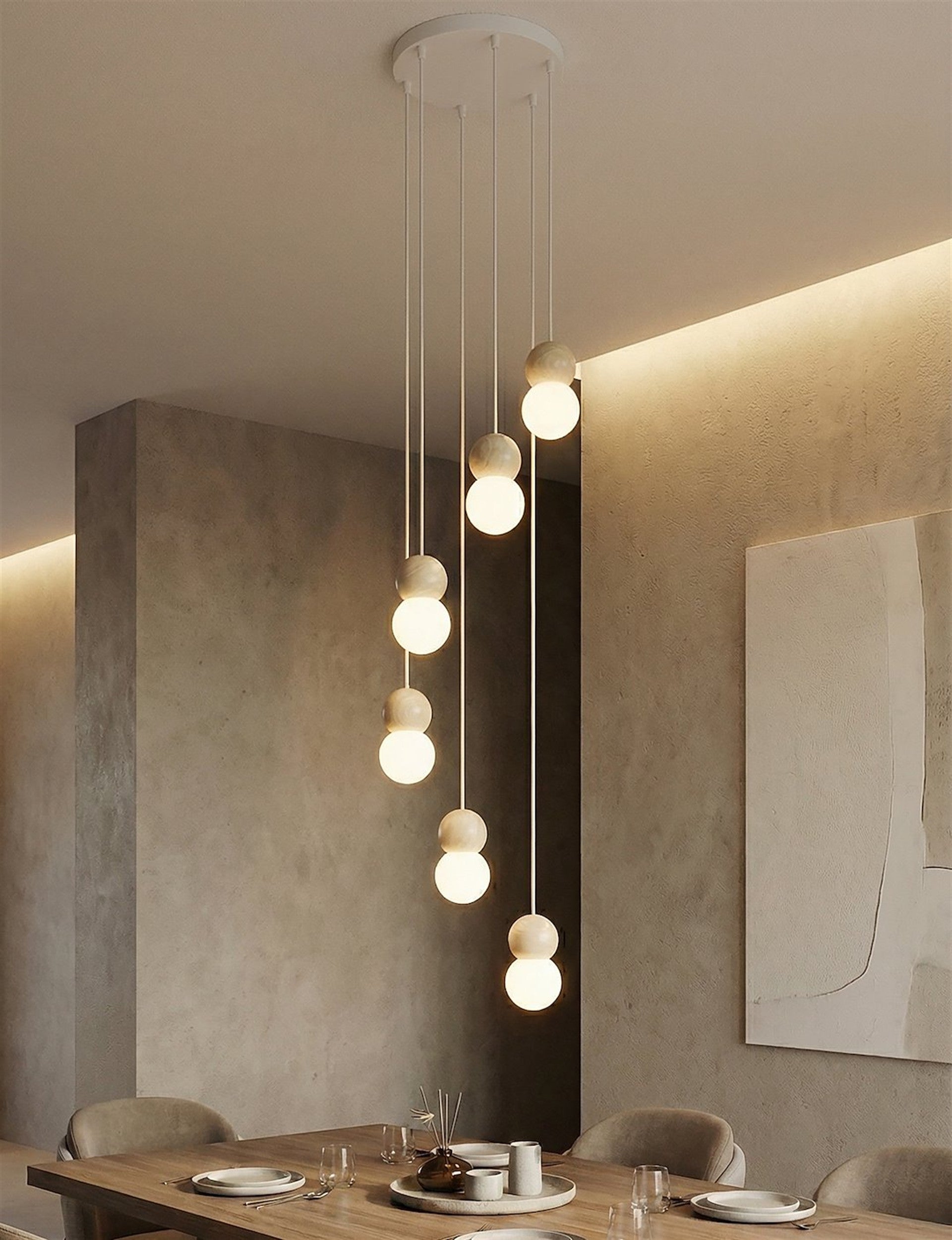 Lampa wisząca Loop x6 biała