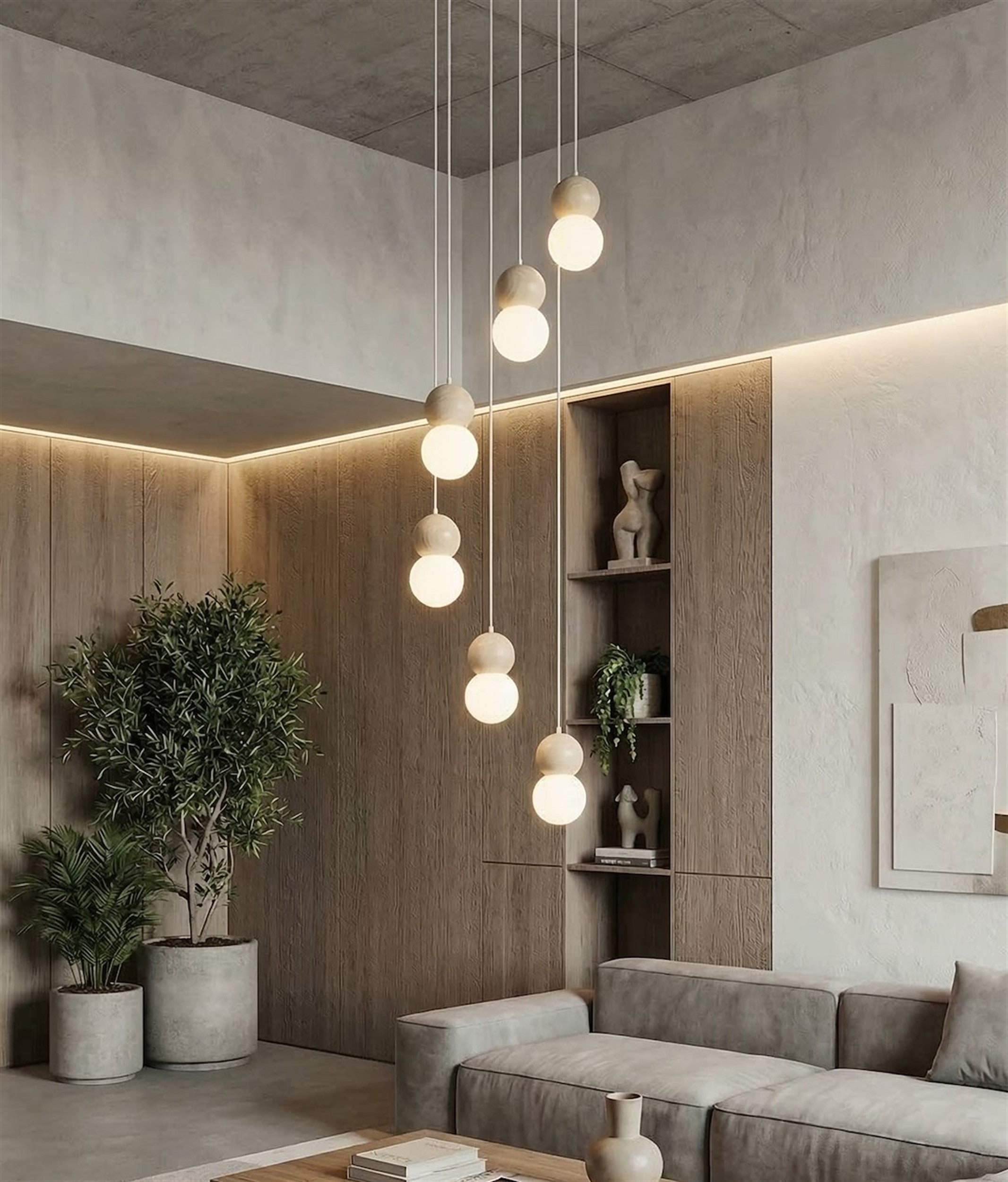 Lampa wisząca Loop x6 biała