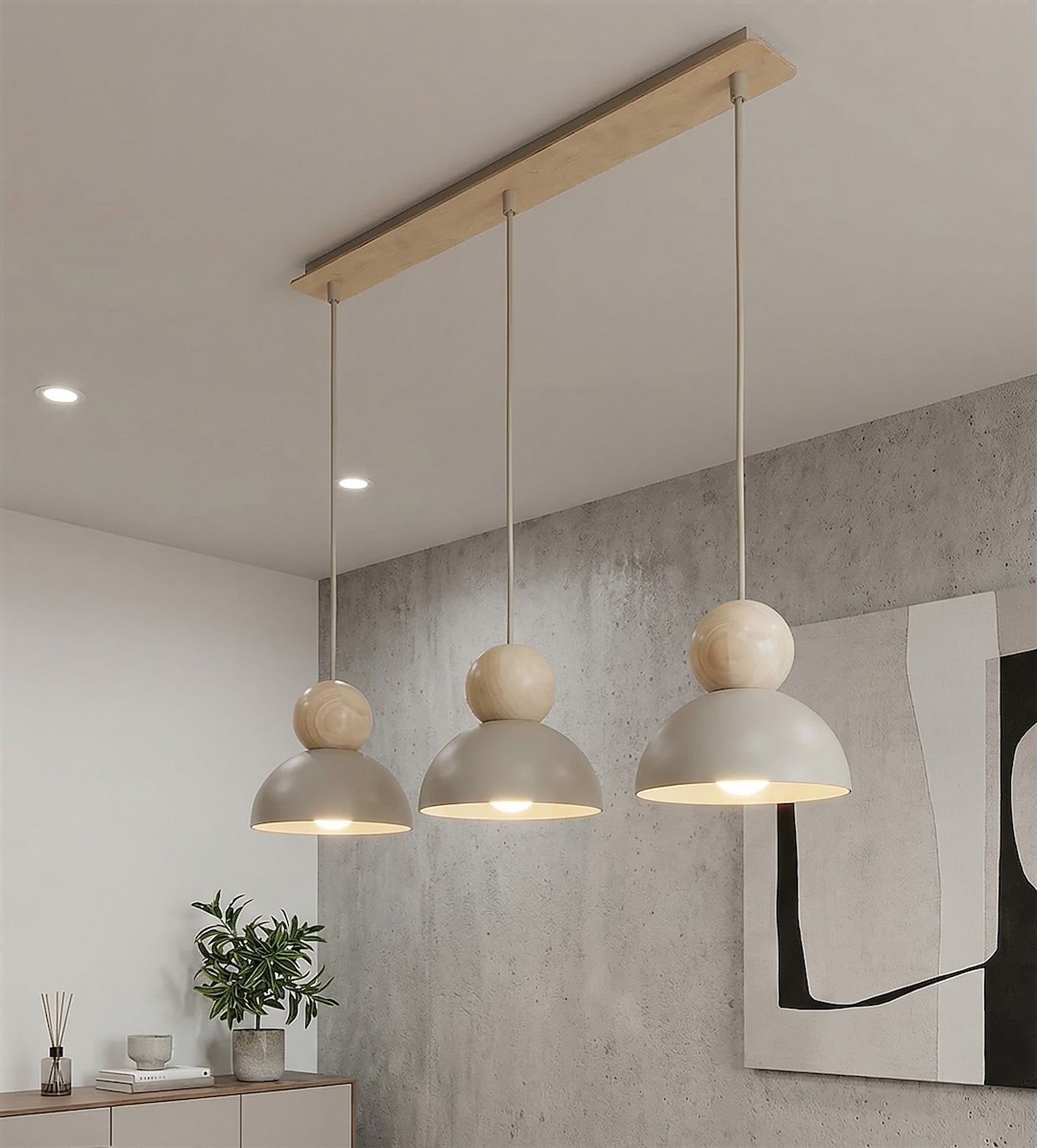 Lampa wisząca Kaki x3 mokka