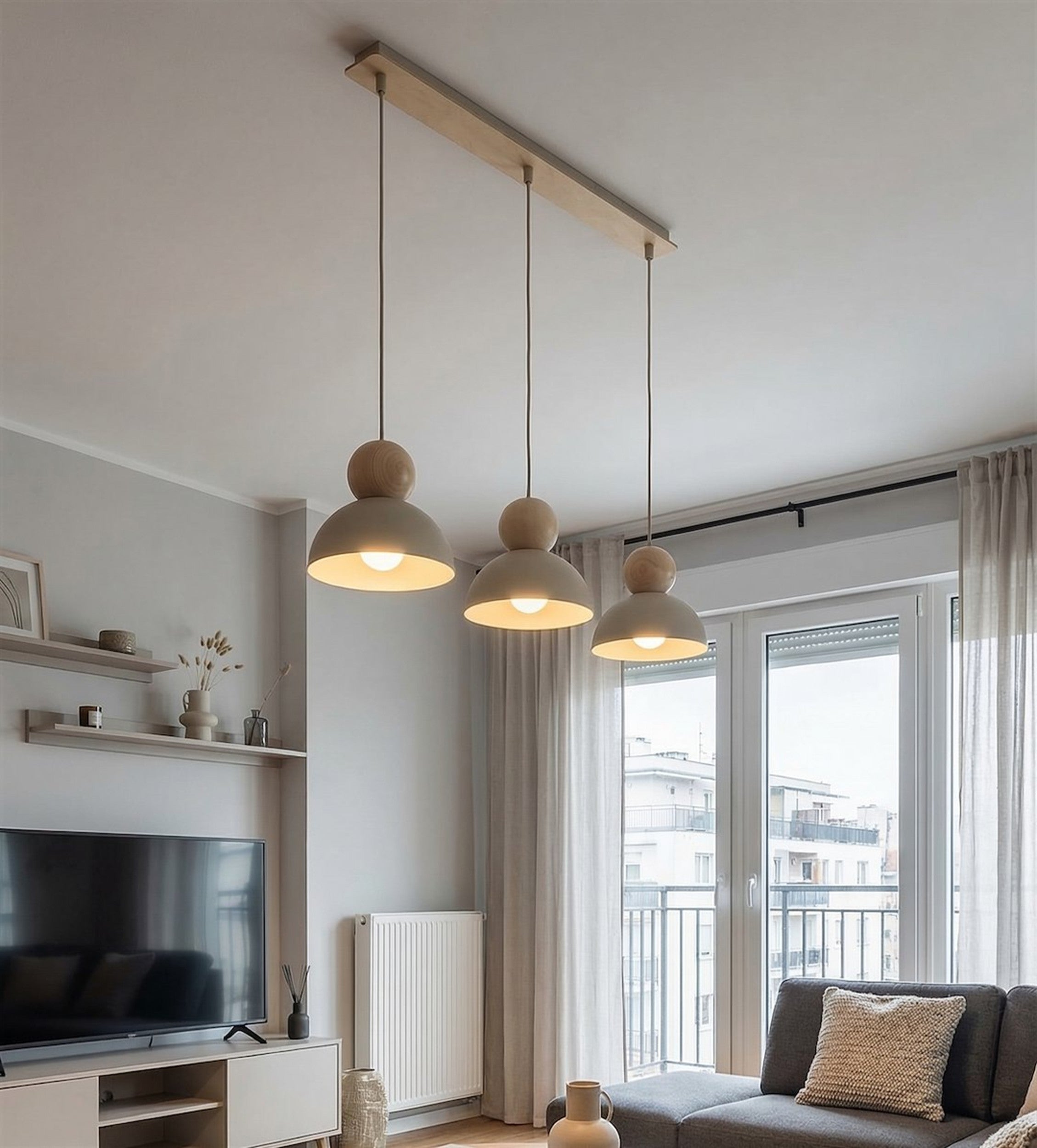 Lampa wisząca Kaki x3 mokka