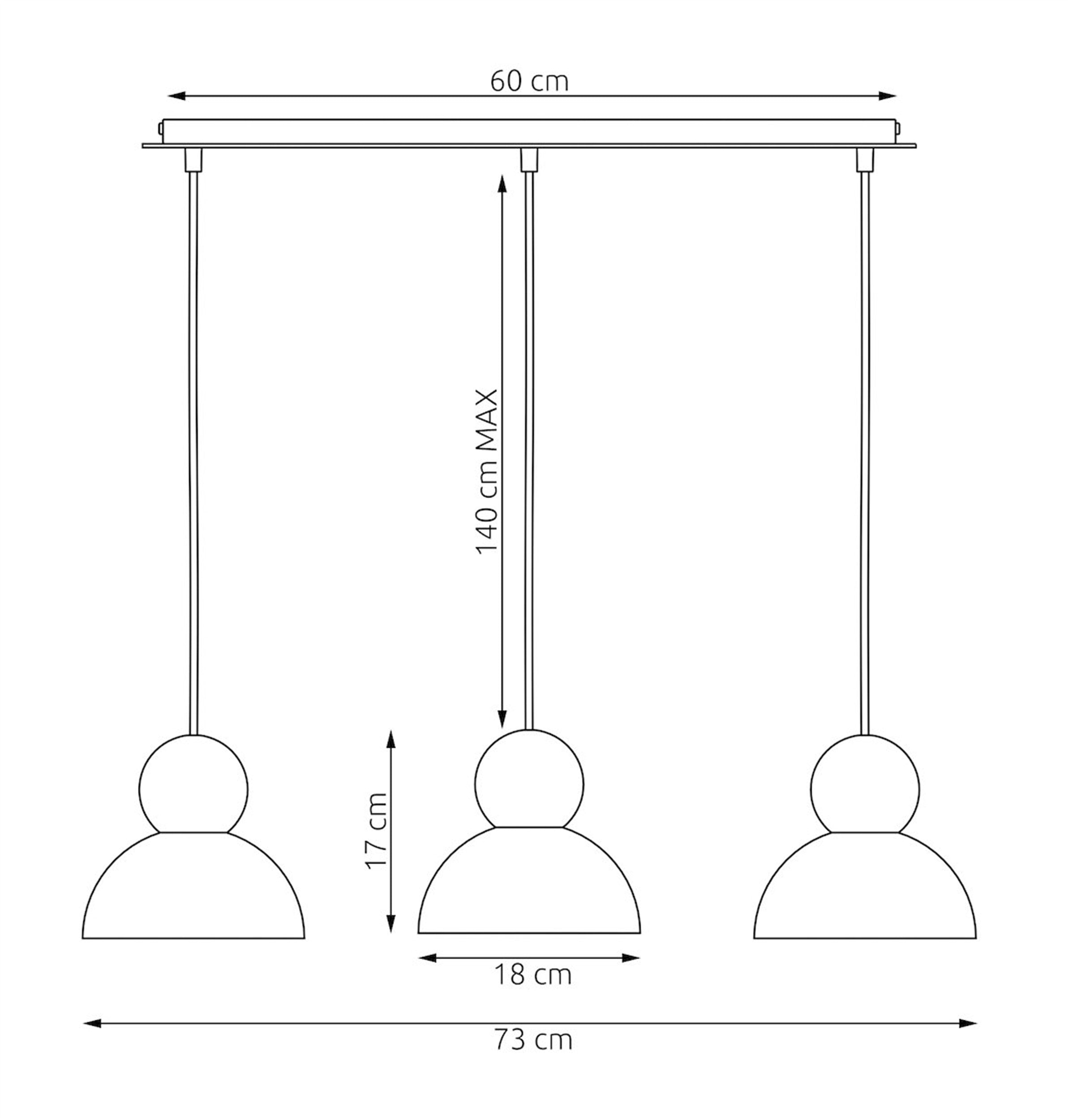 Lampa wisząca Kaki x3 mokka