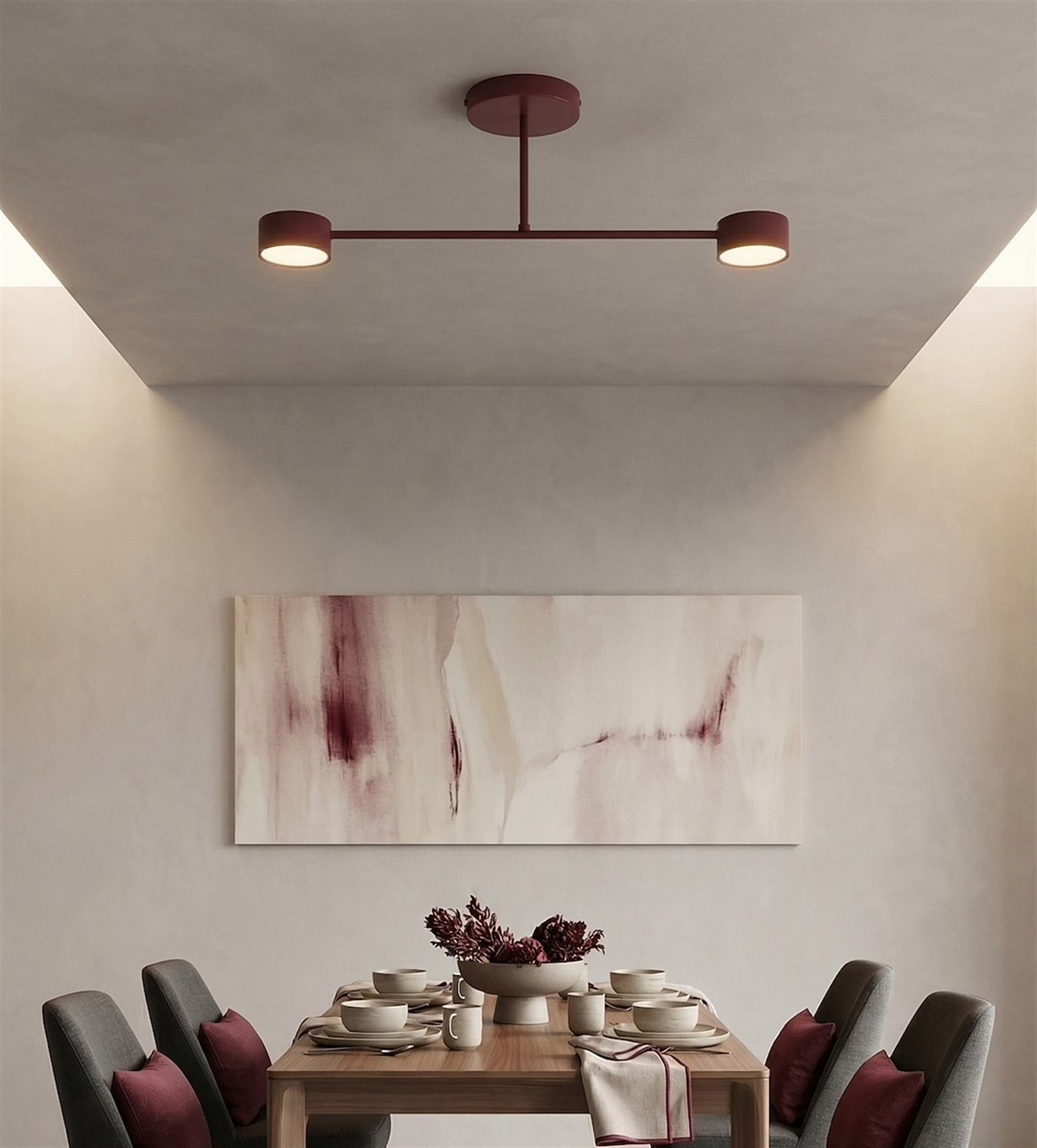 Lampa wisząca Halo x2 burgundowa