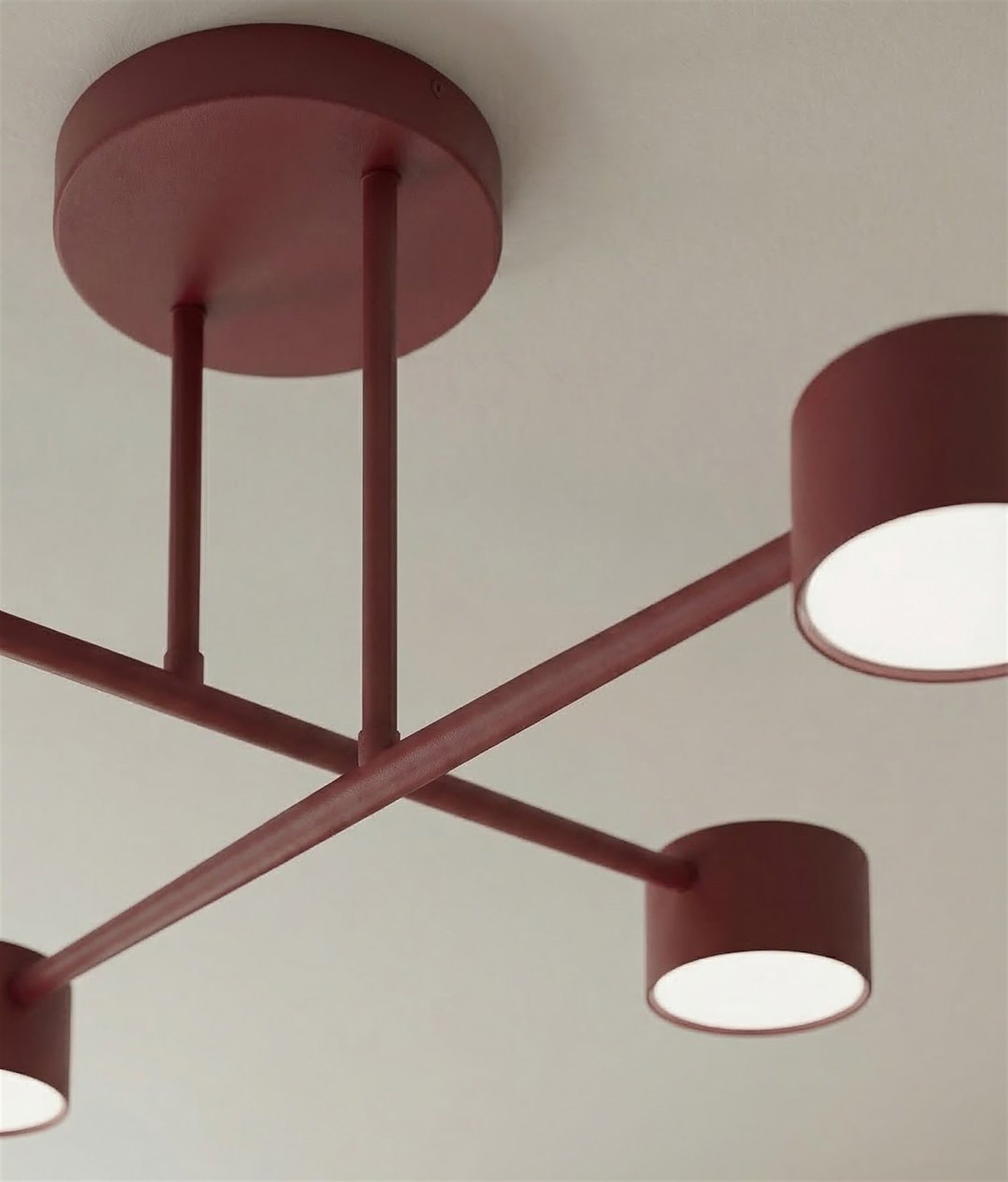 Lampa wisząca Halo x4 burgundowa