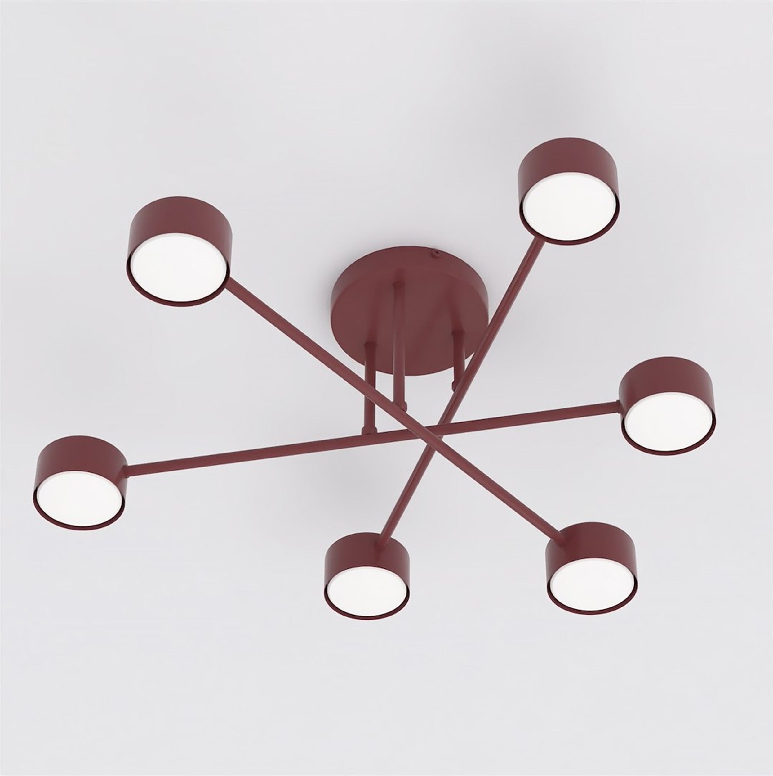 Lampa wisząca Halo x6 burgundowa