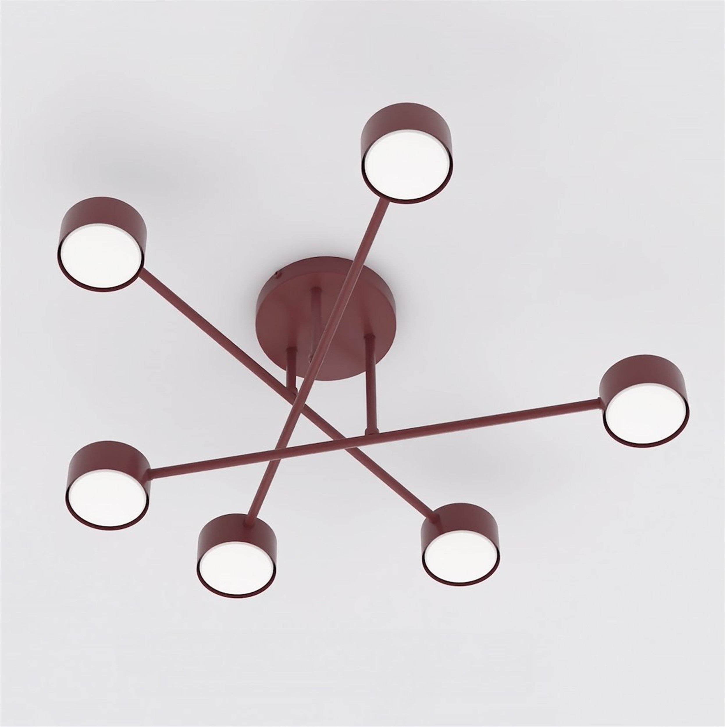 Lampa wisząca Halo x6 burgundowa
