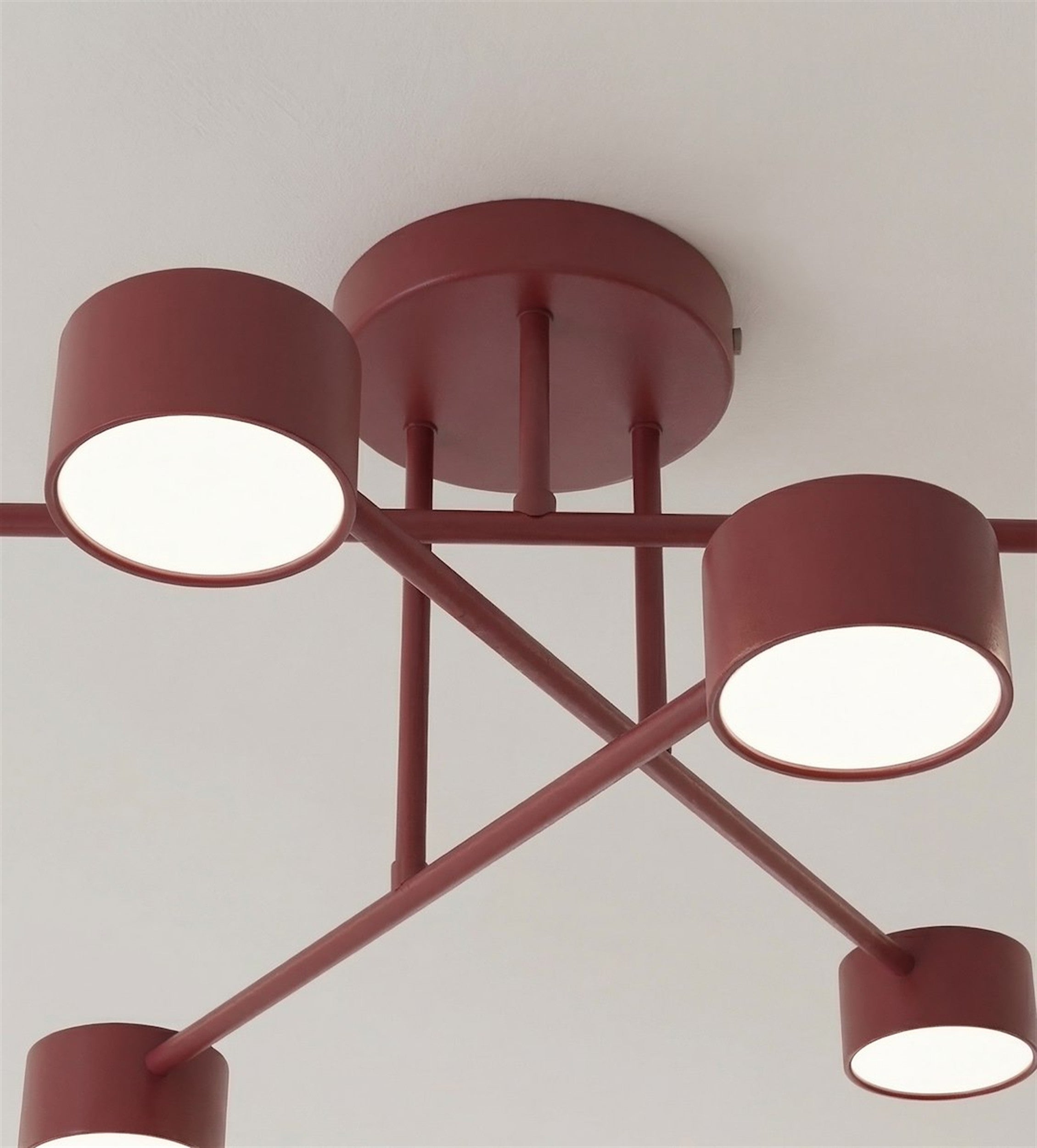 Lampa wisząca Halo x6 burgundowa