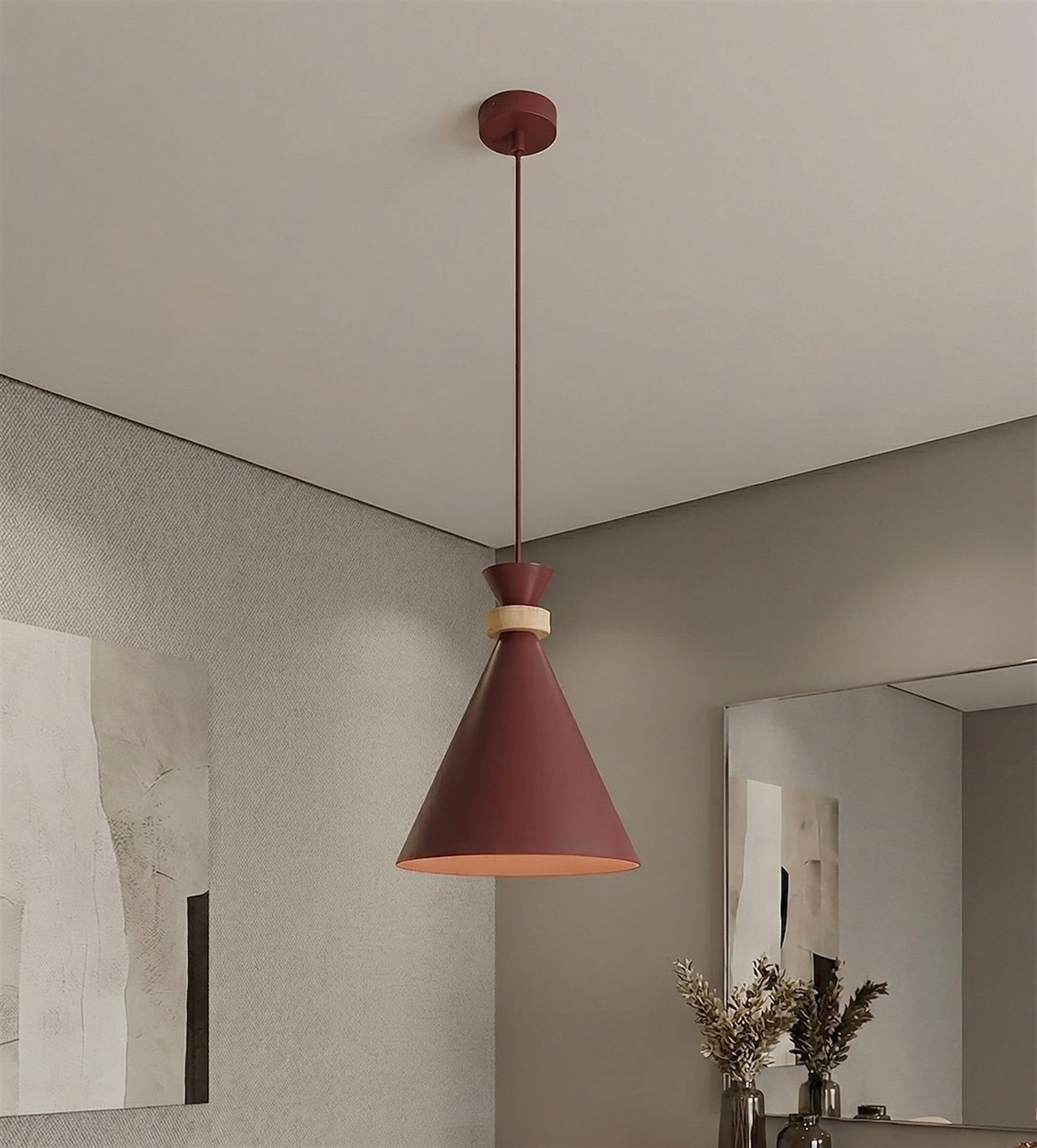 Lampa wisząca Zero x1 burgundowa