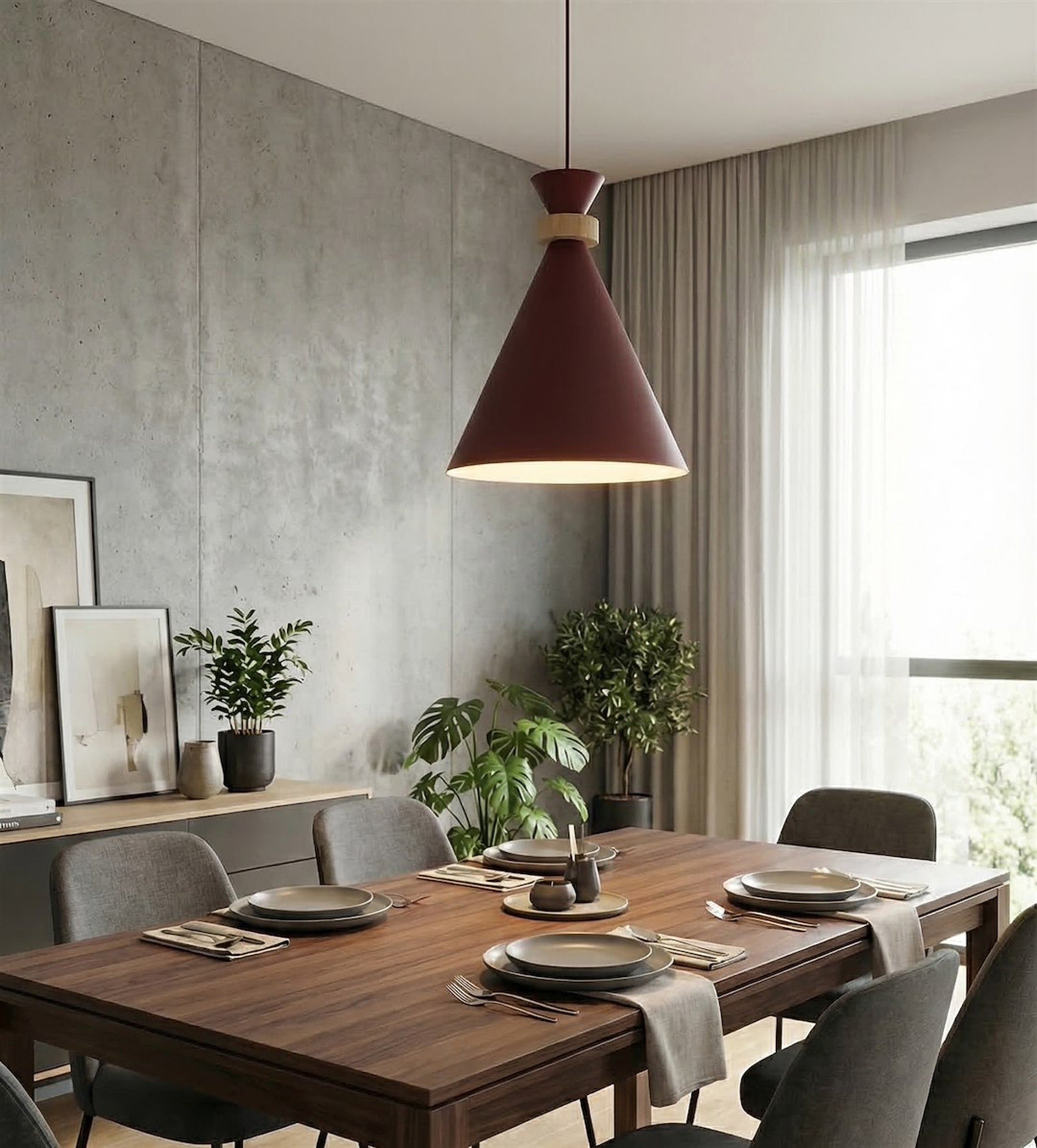 Lampa wisząca Zero x1 burgundowa