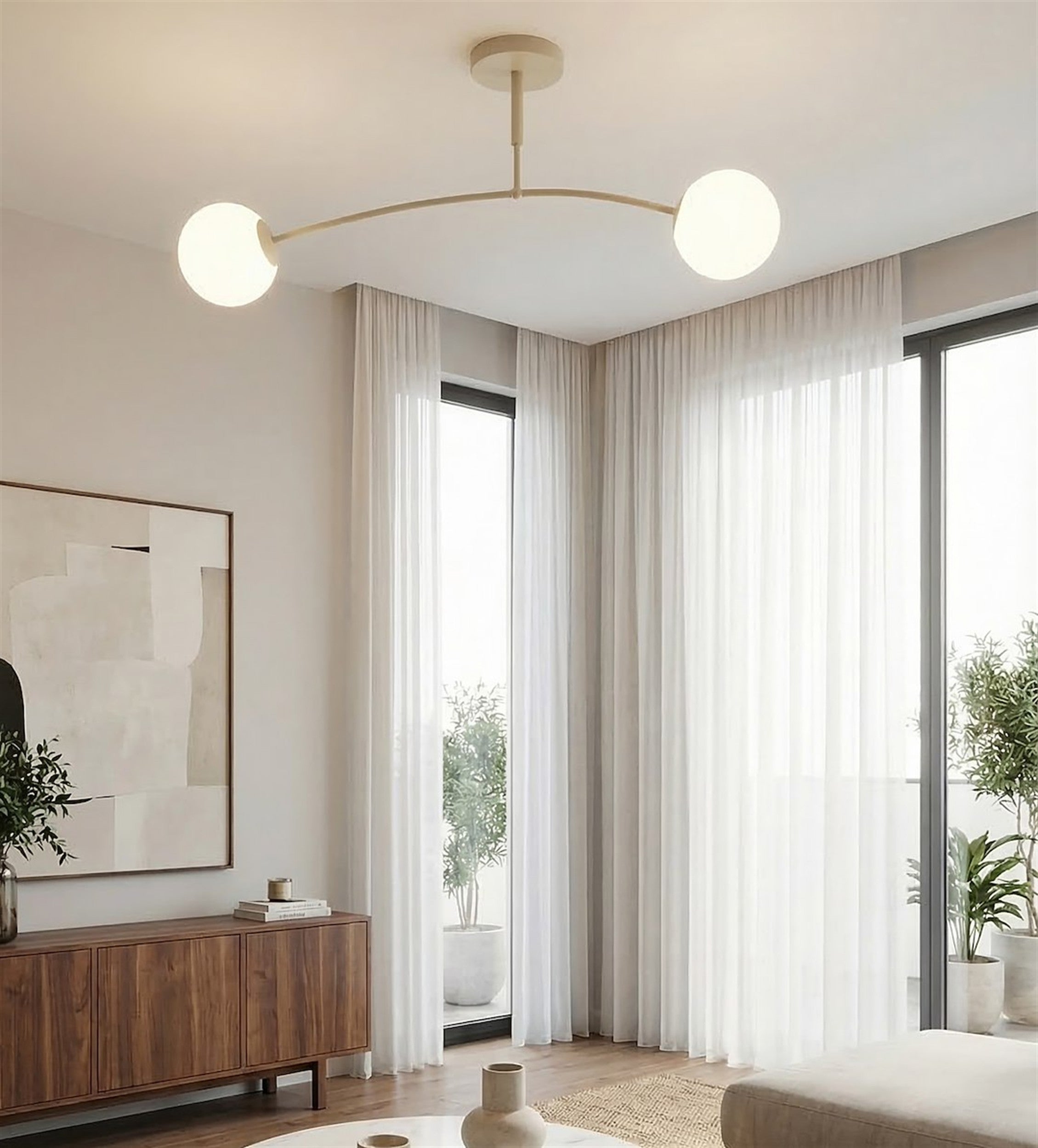 Lampa wisząca Pregos x2 mokka opal