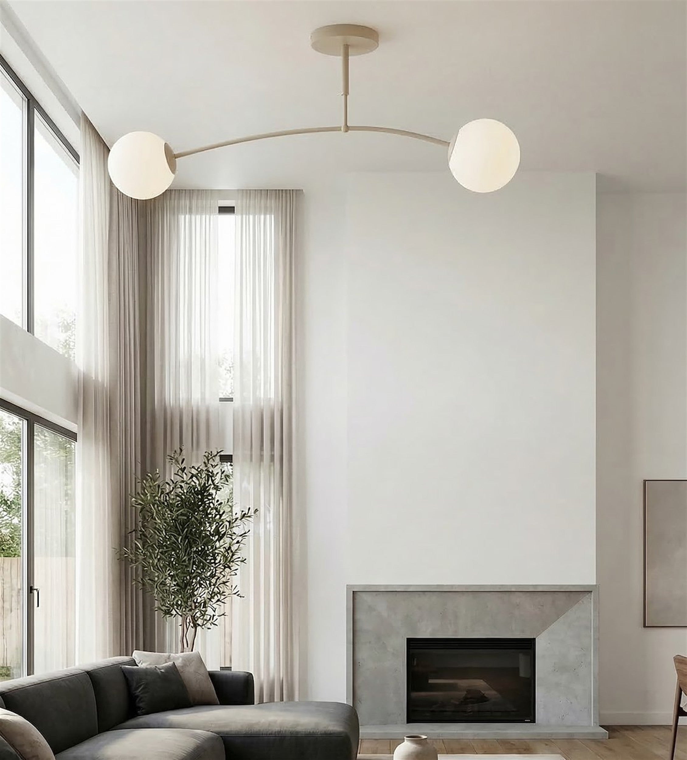 Lampa wisząca Pregos x2 mokka opal