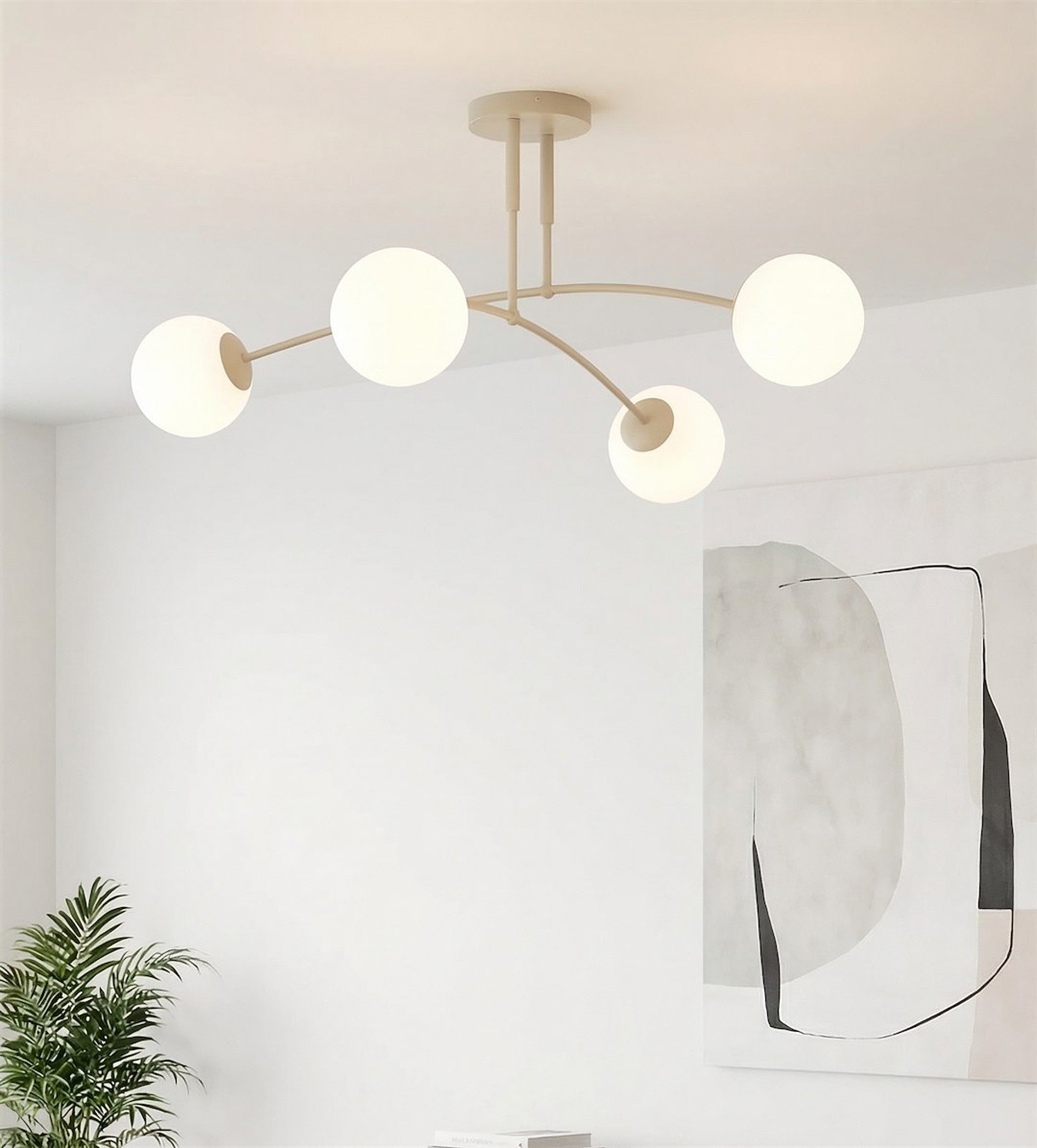 Lampa wisząca Pregos x4 mokka opal