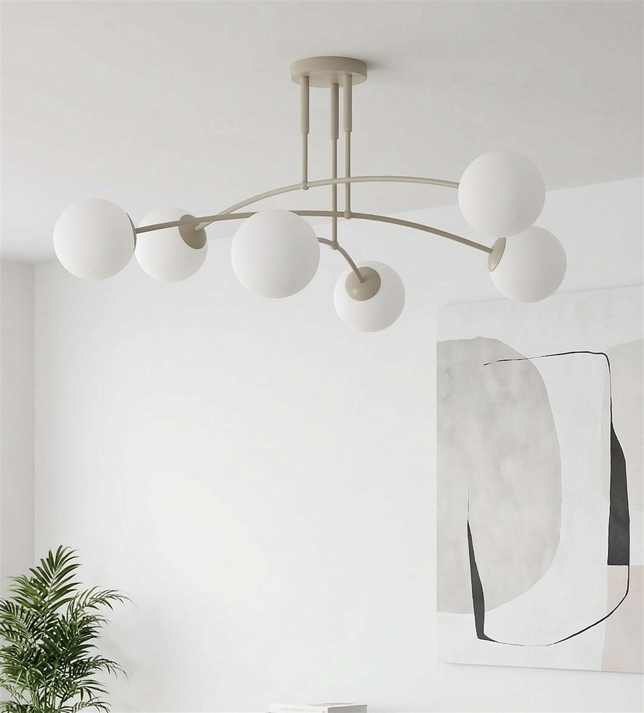 Lampa wisząca Pregos x6 mokka opal