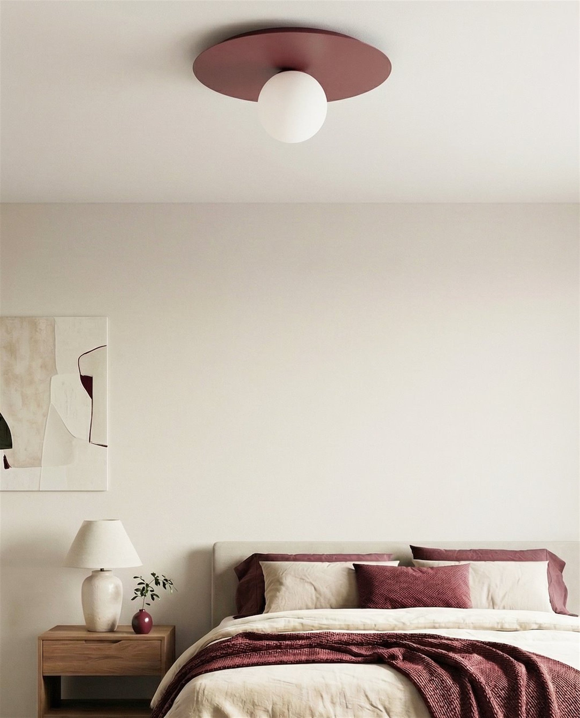 Lampa wisząca Solar x1 burgund opal