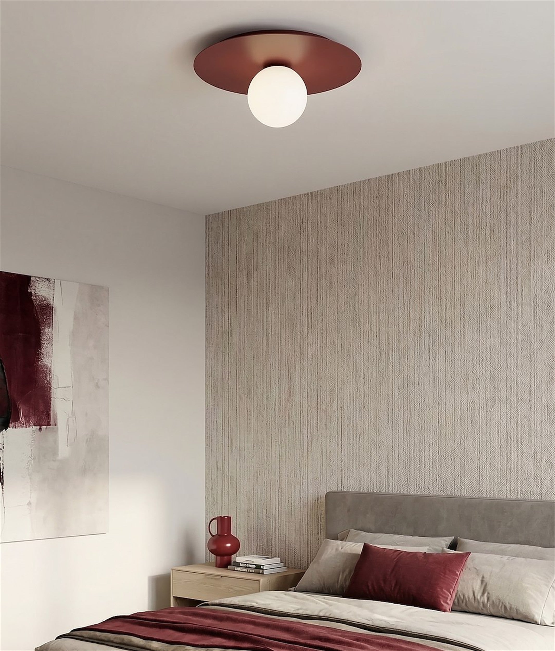 Lampa wisząca Solar x1 burgund opal