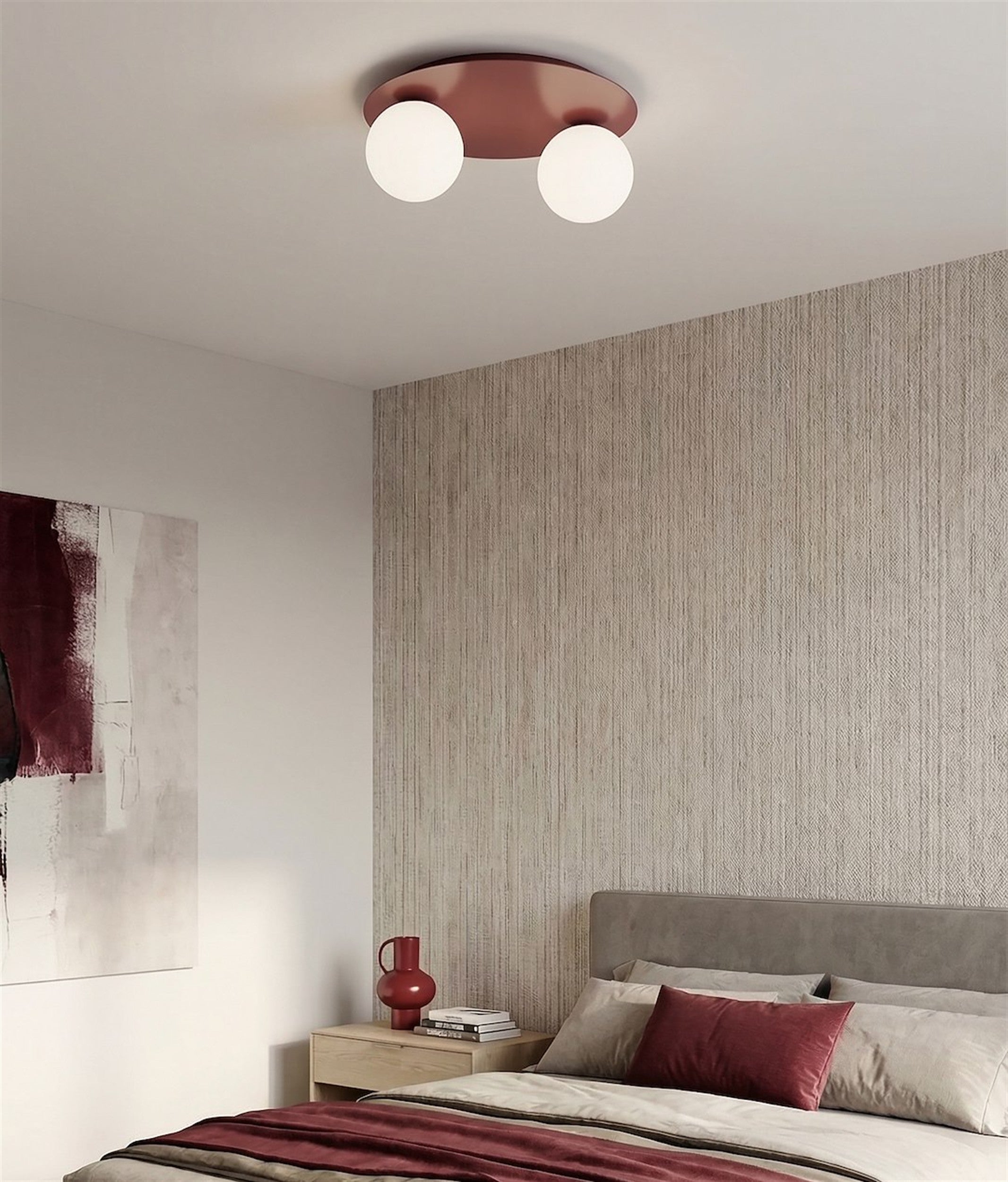 Lampa wisząca Solar x2 burgund opal