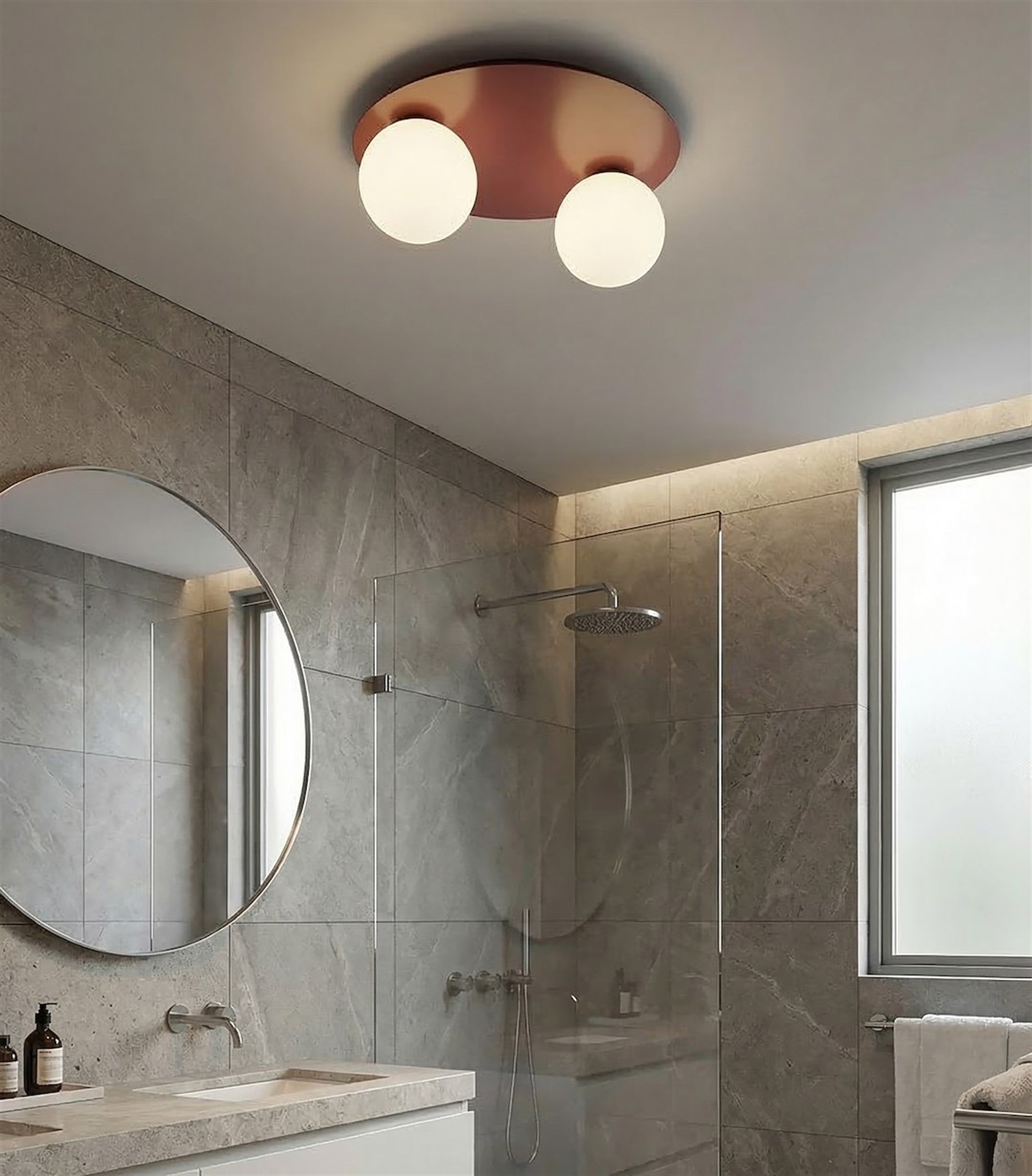 Lampa wisząca Solar x2 burgund opal