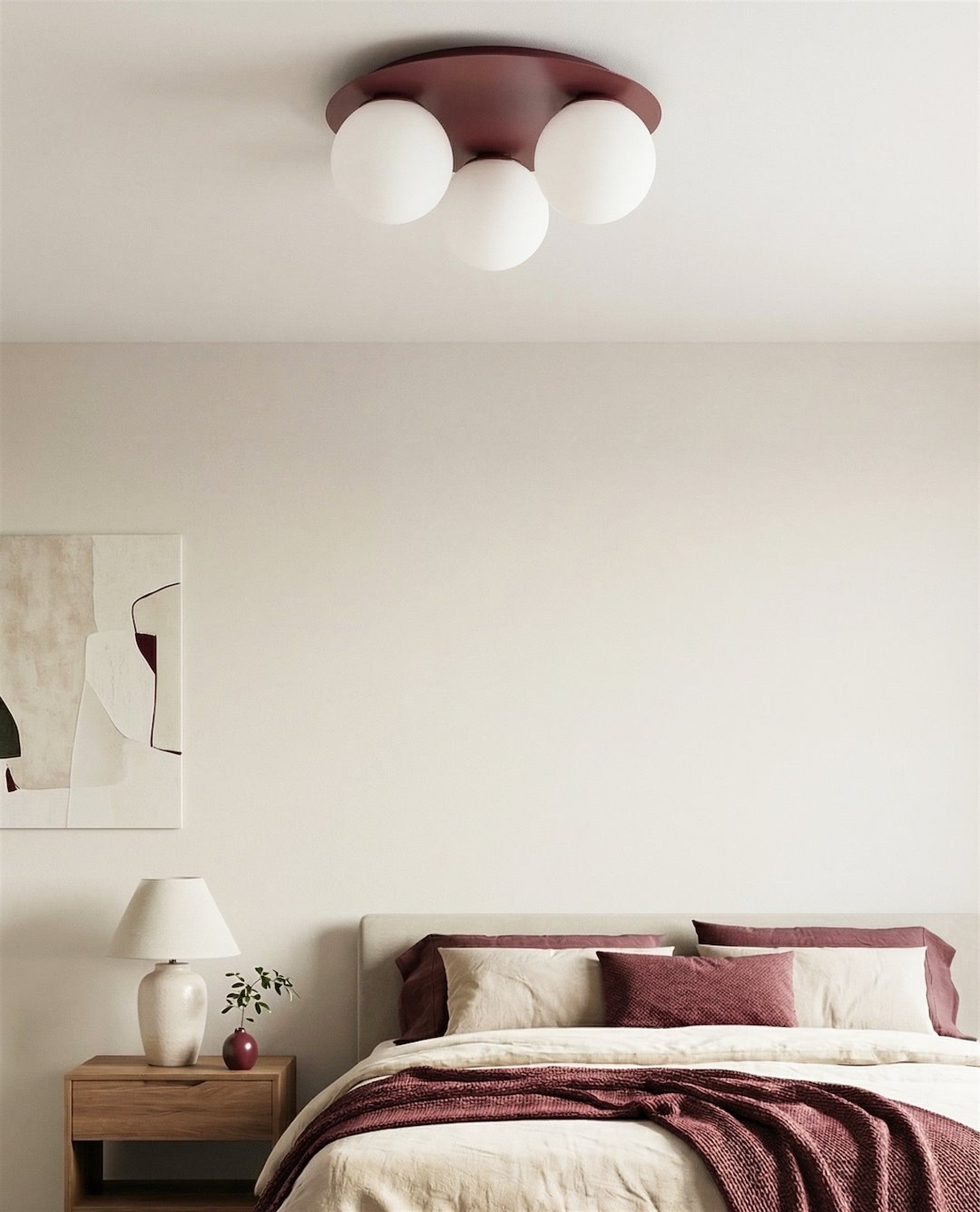 Lampa wisząca Solar x3 burgund opal