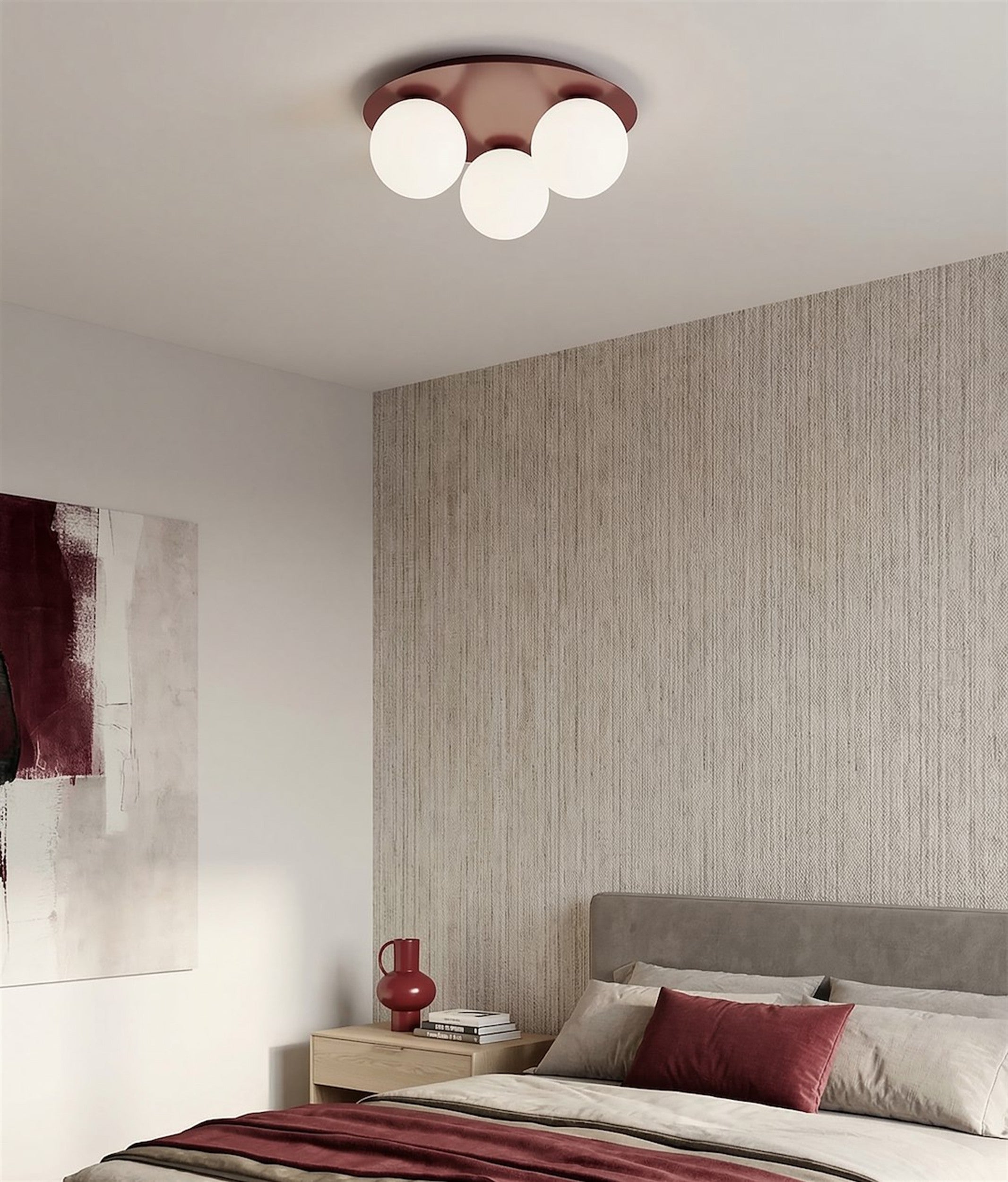 Lampa wisząca Solar x3 burgund opal