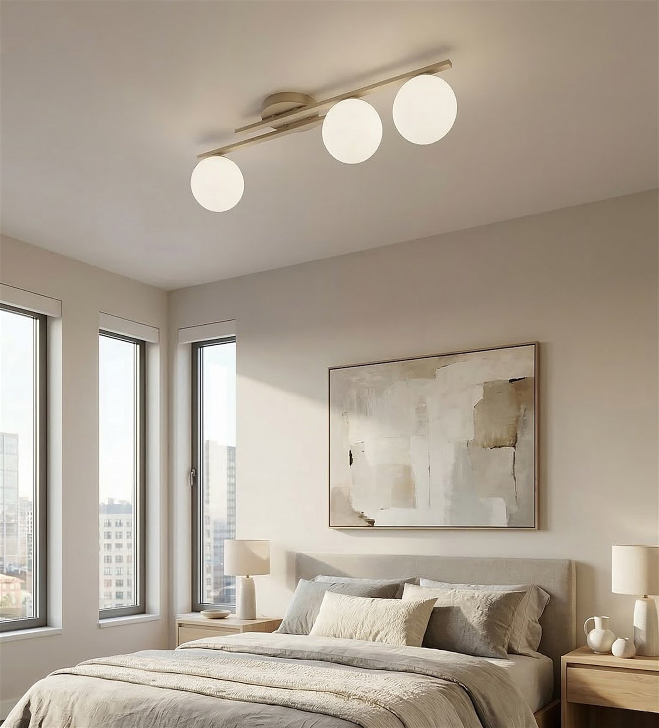 Lampa wisząca Kairo x3 mokka opal