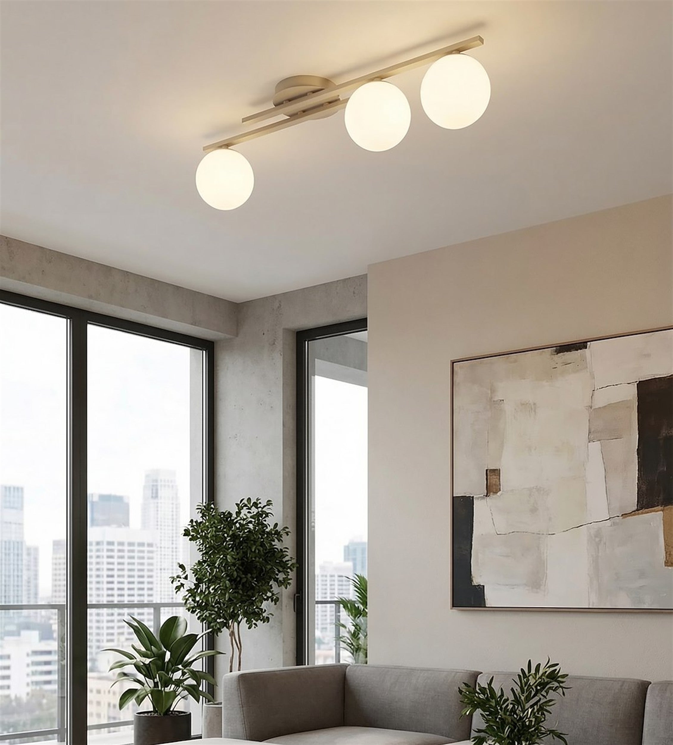 Lampa wisząca Kairo x3 mokka opal