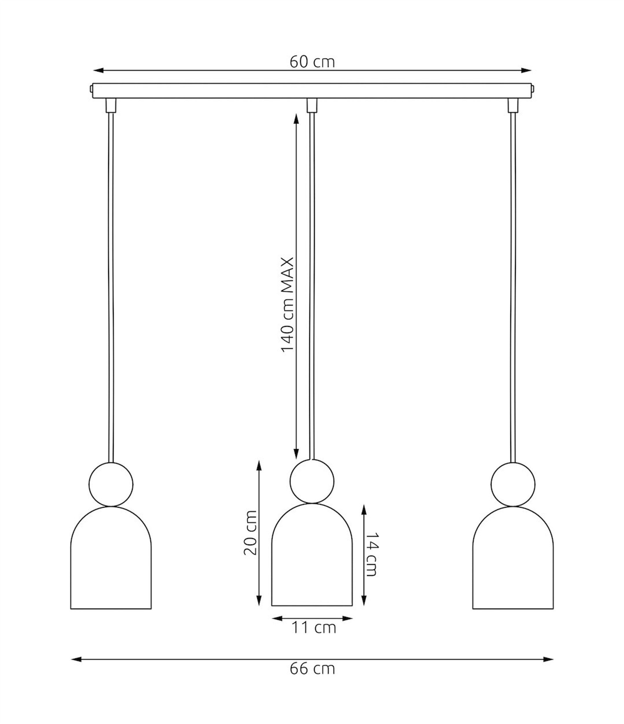 Lampa wisząca Mesi x3 mokka
