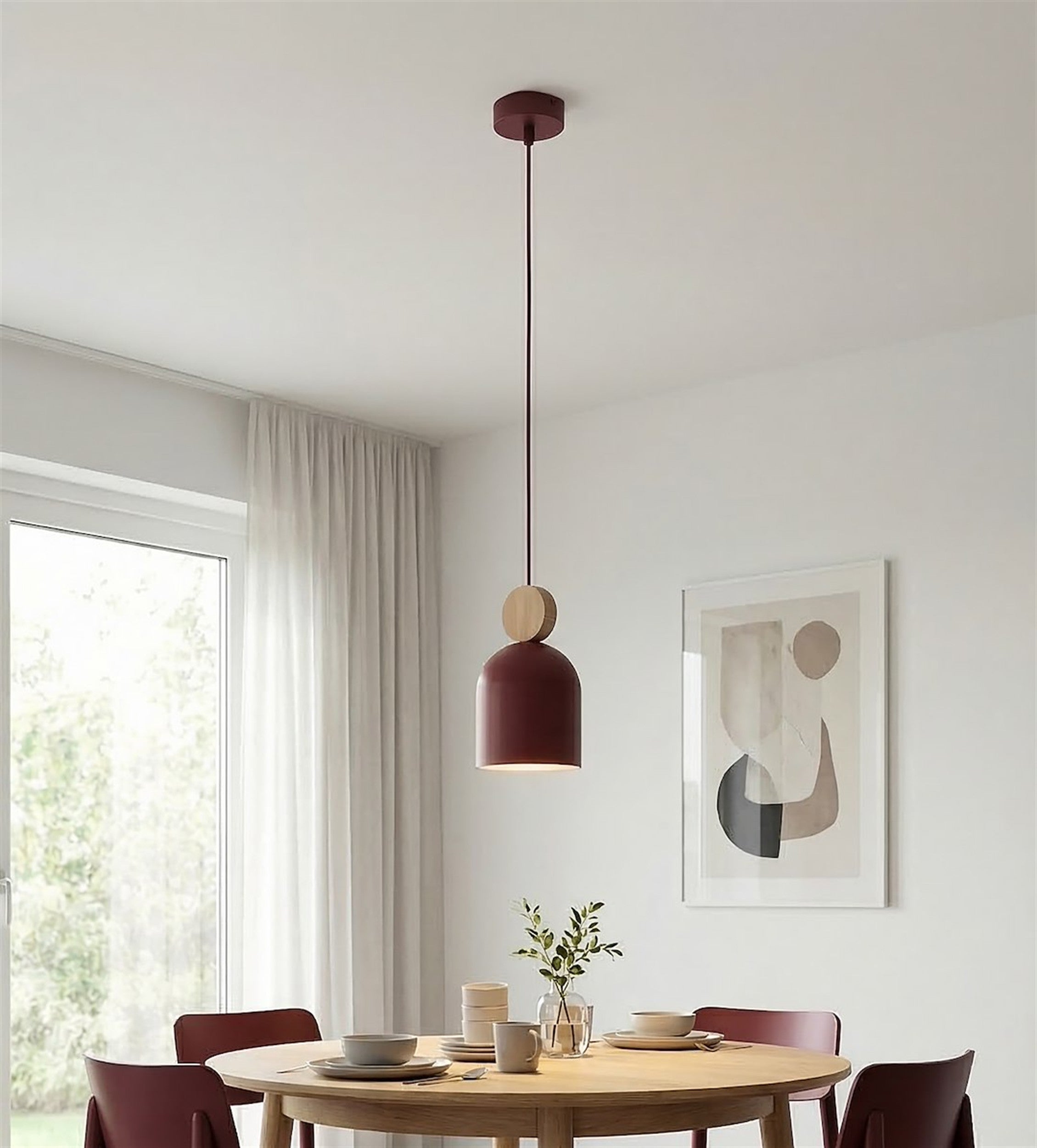 Lampa wisząca Mesi x1 burgundowa