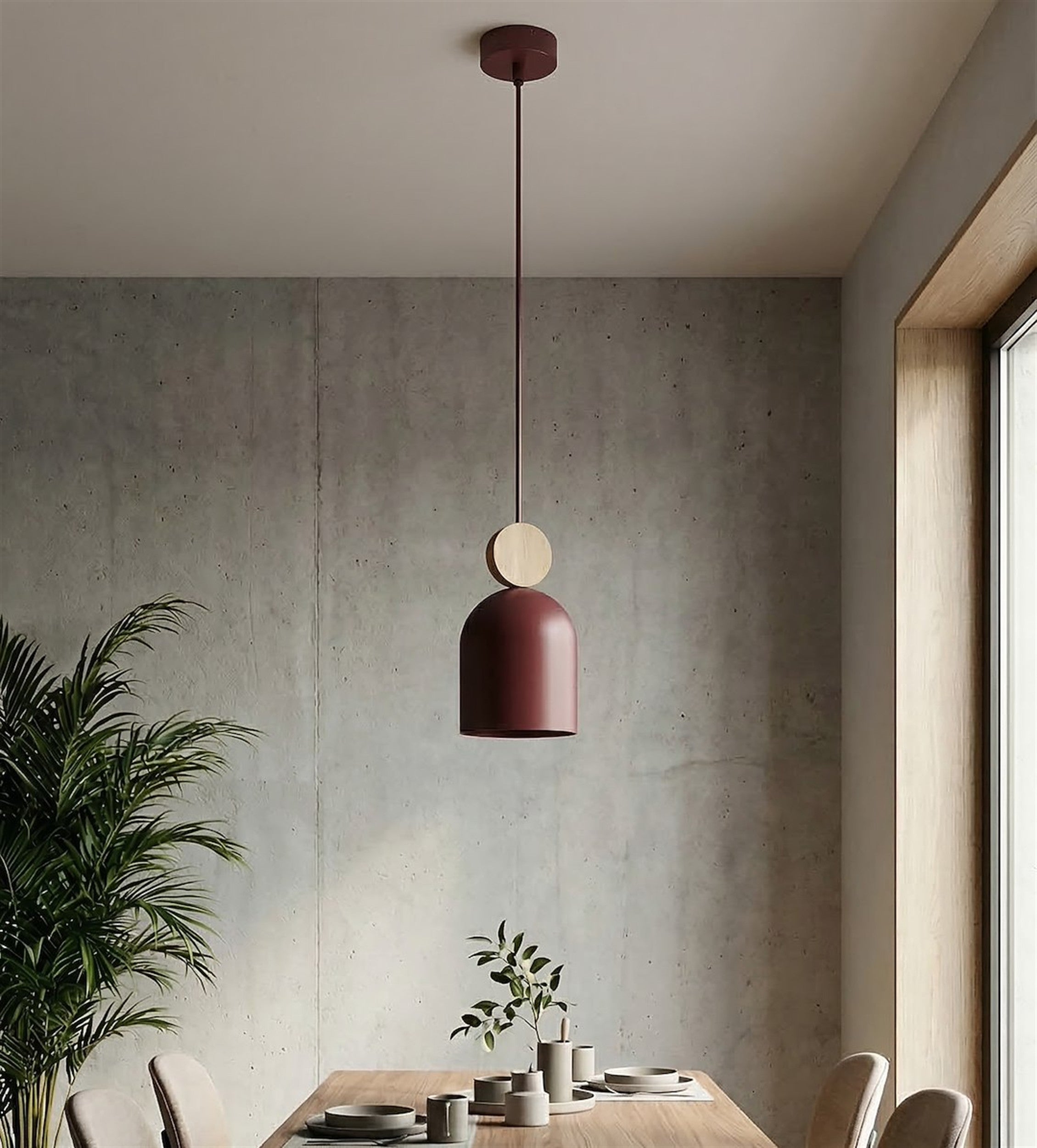 Lampa wisząca Mesi x1 burgundowa