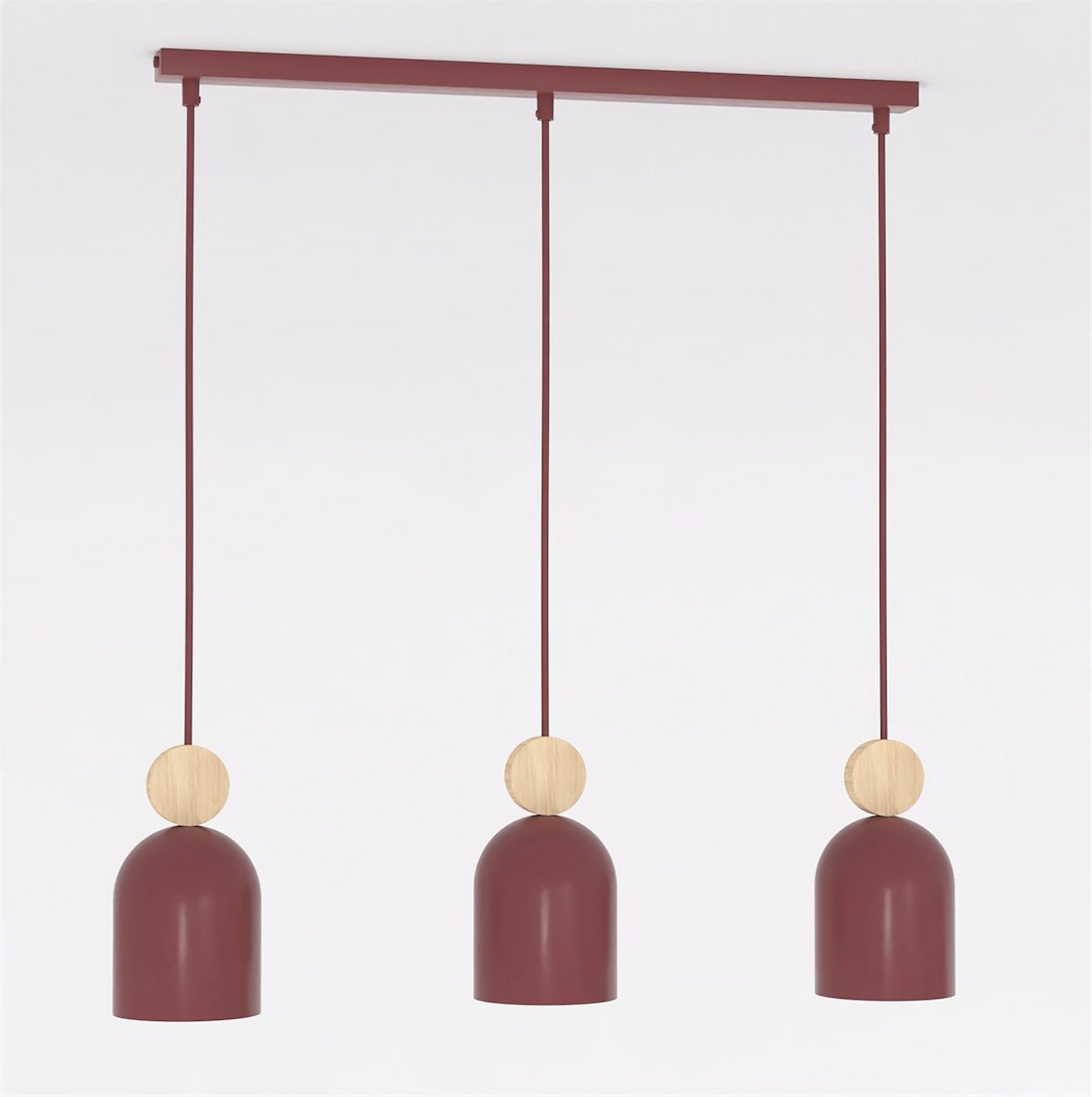 Lampa wisząca Mesi x3 burgundowa