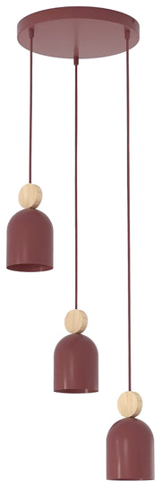 Lampa wisząca Mesi Premium x3 burgund