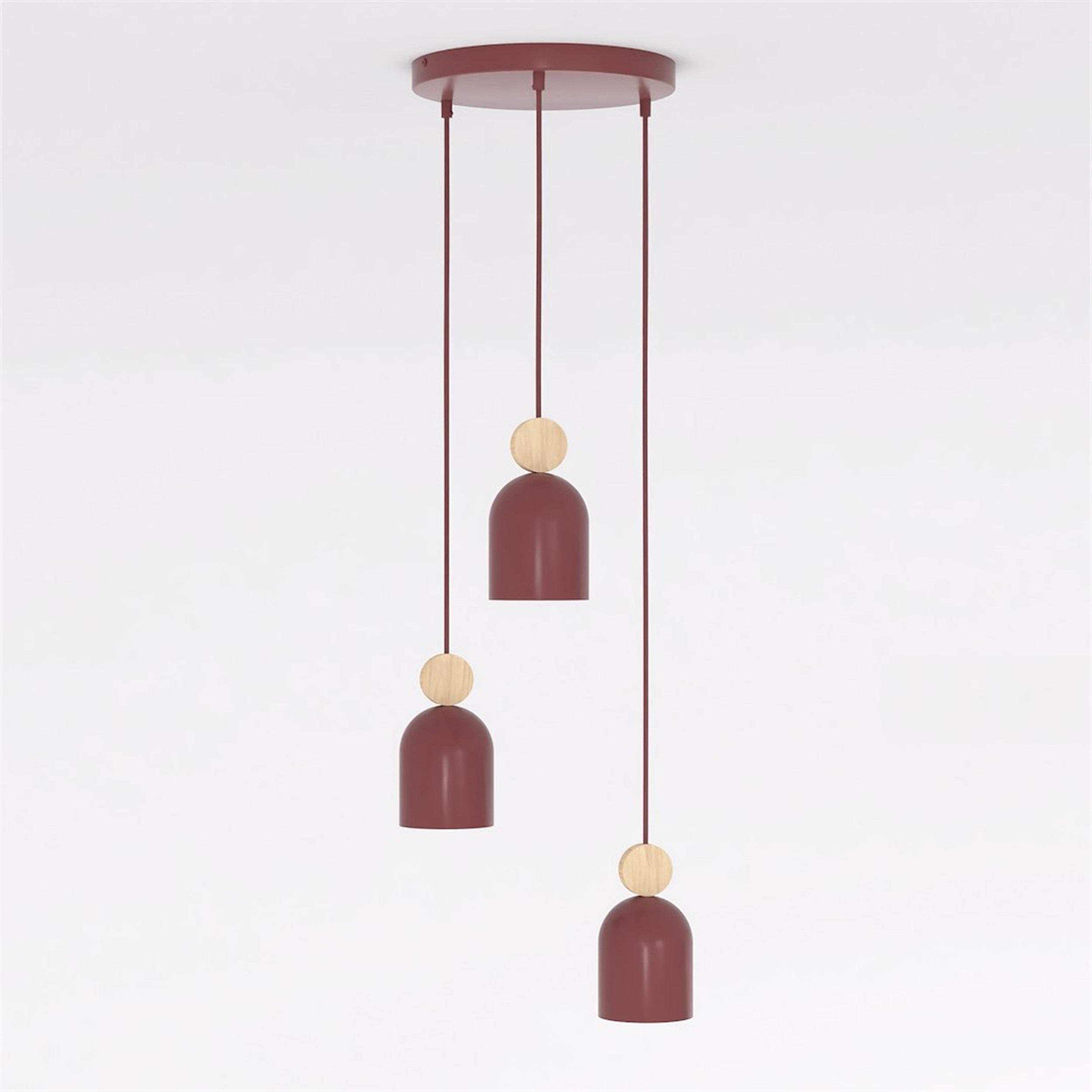 Lampa wisząca Mesi Premium x3 burgund
