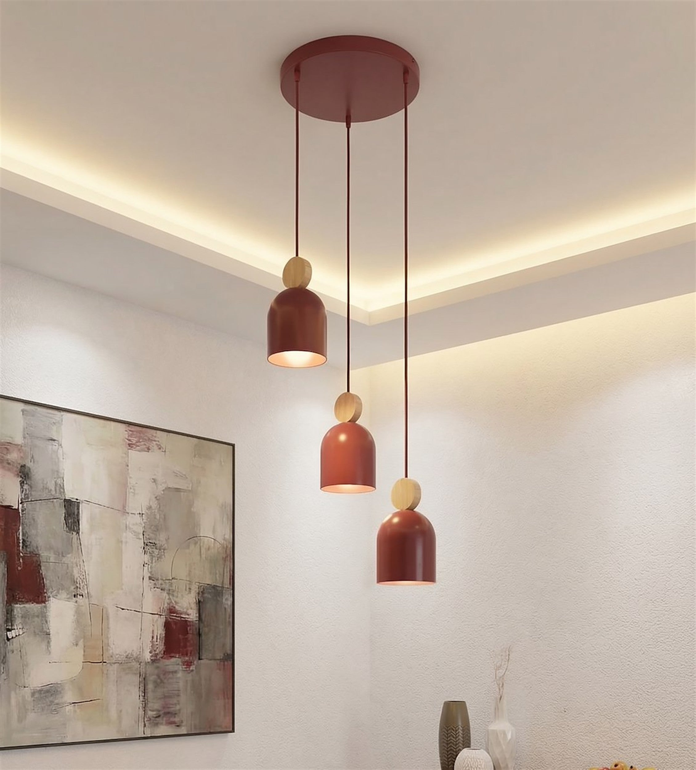 Lampa wisząca Mesi Premium x3 burgund