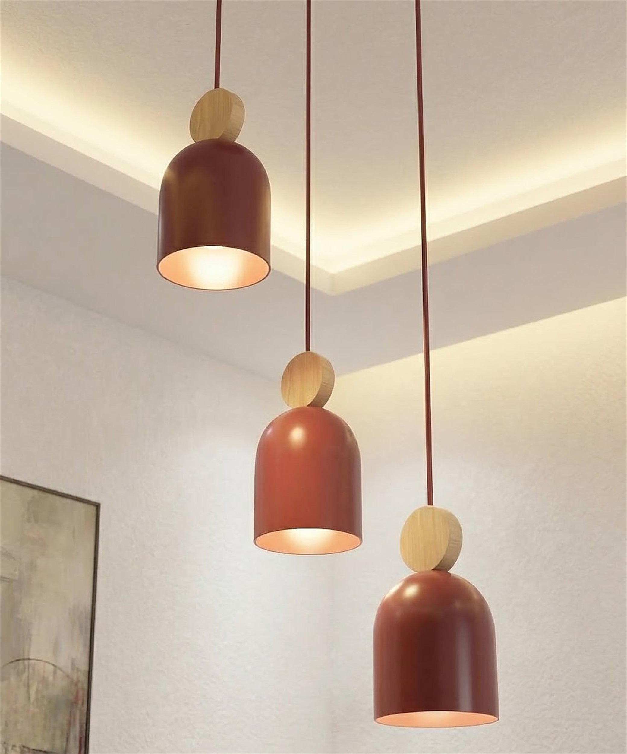 Lampa wisząca Mesi Premium x3 burgund