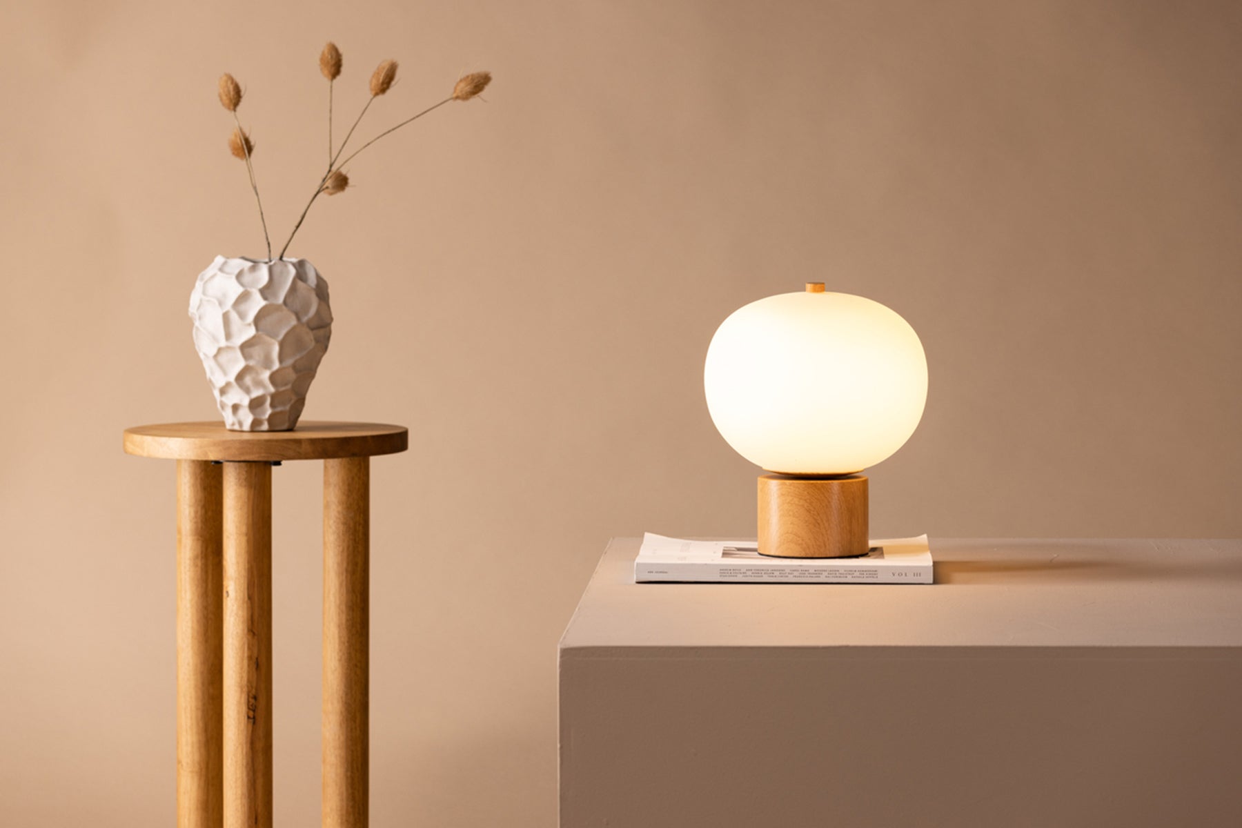Lampa stołowa Cholet 35 cm dąb naturalny