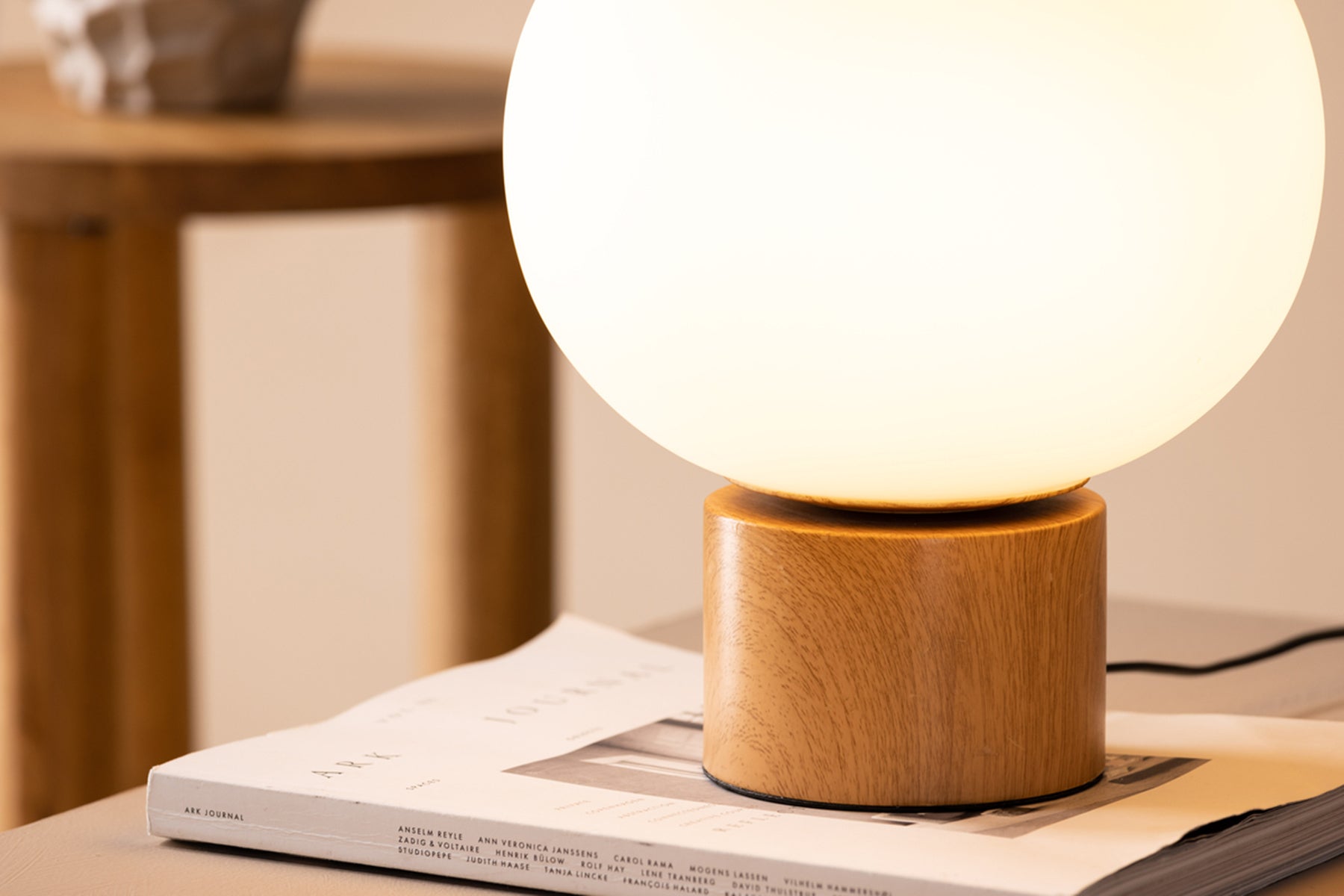 Lampa stołowa Cholet 35 cm dąb naturalny