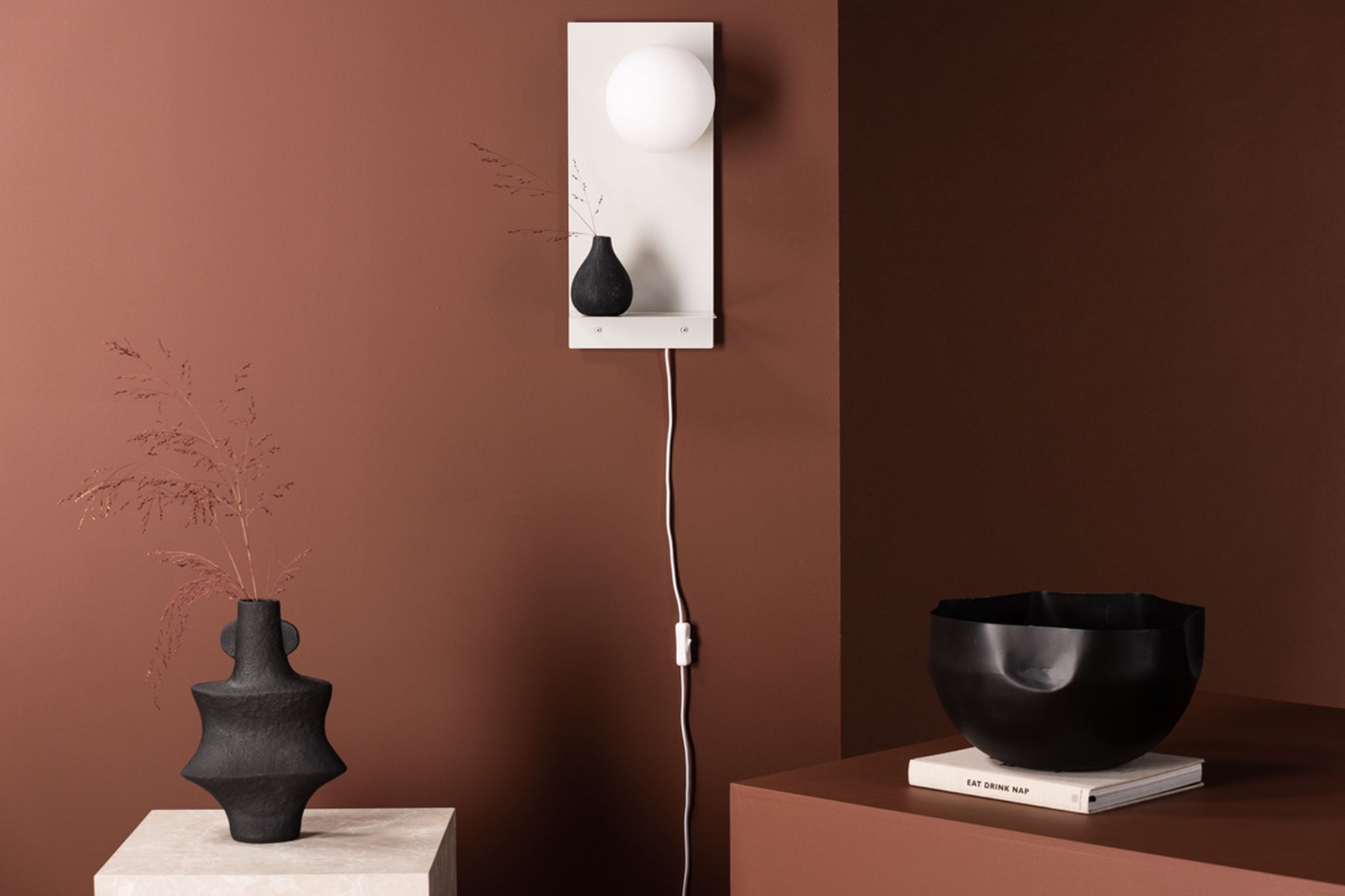 Lampa ścienna Troyes 45 cm kremowa
