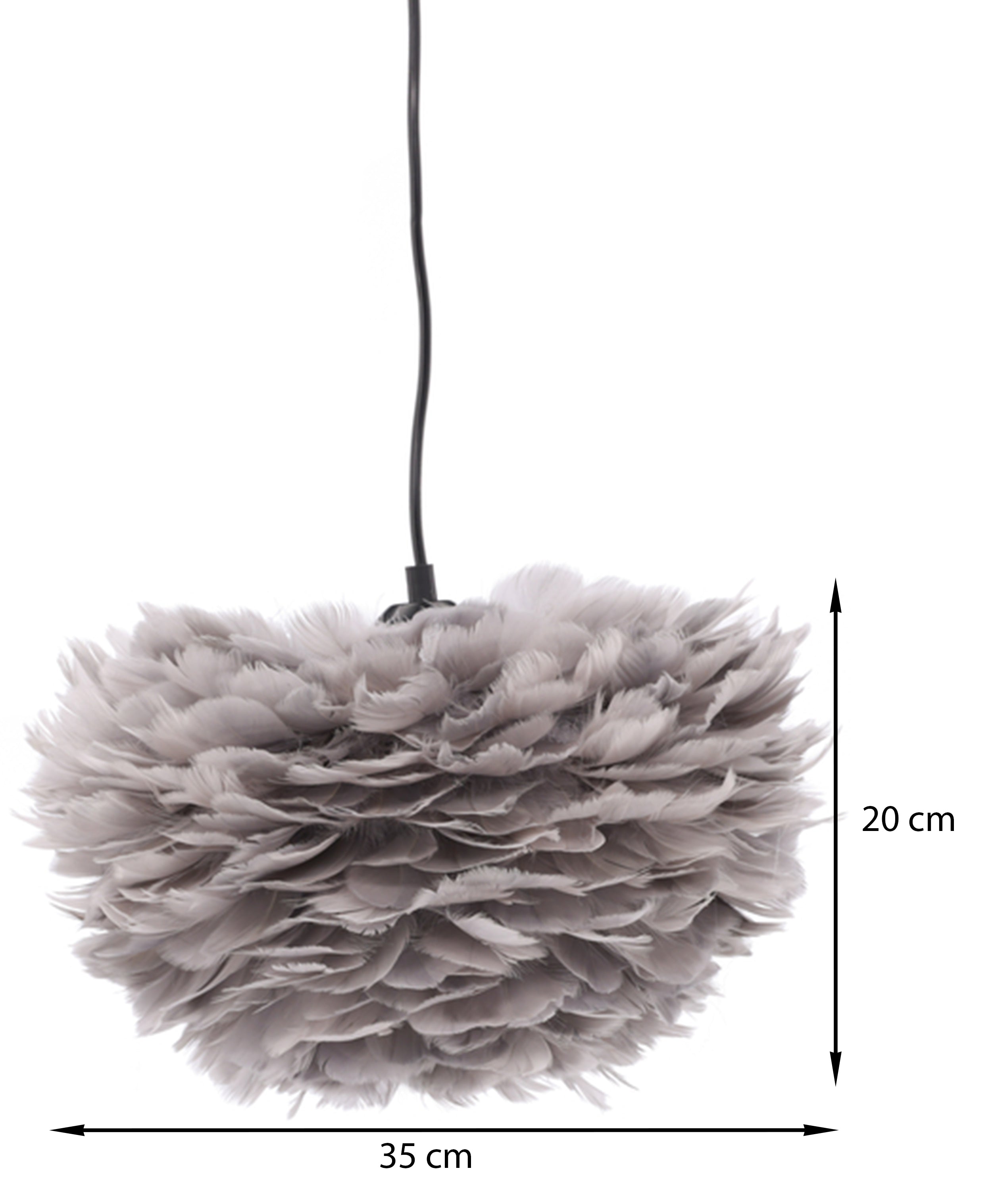 Lampa wisząca Nicola średnica 33 cm szare pióra