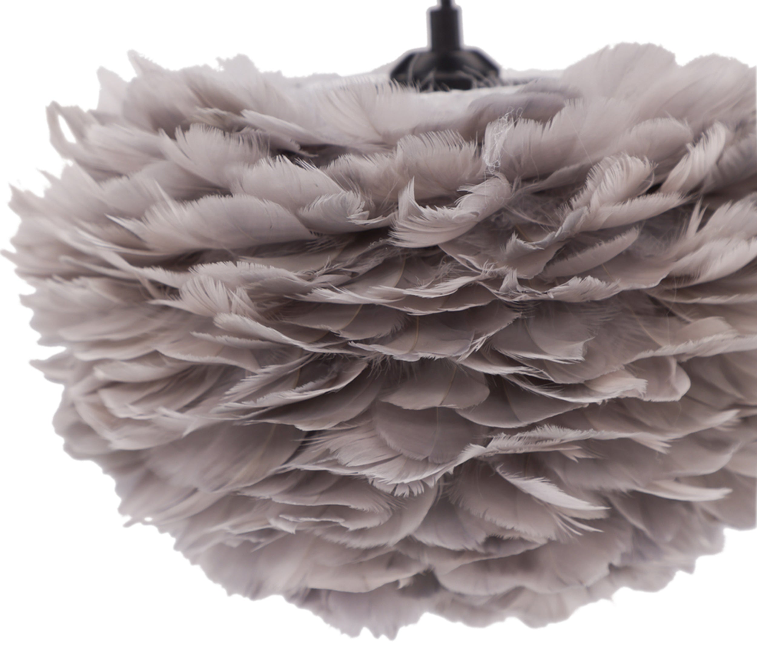 Lampa wisząca Nicola średnica 33 cm szare pióra