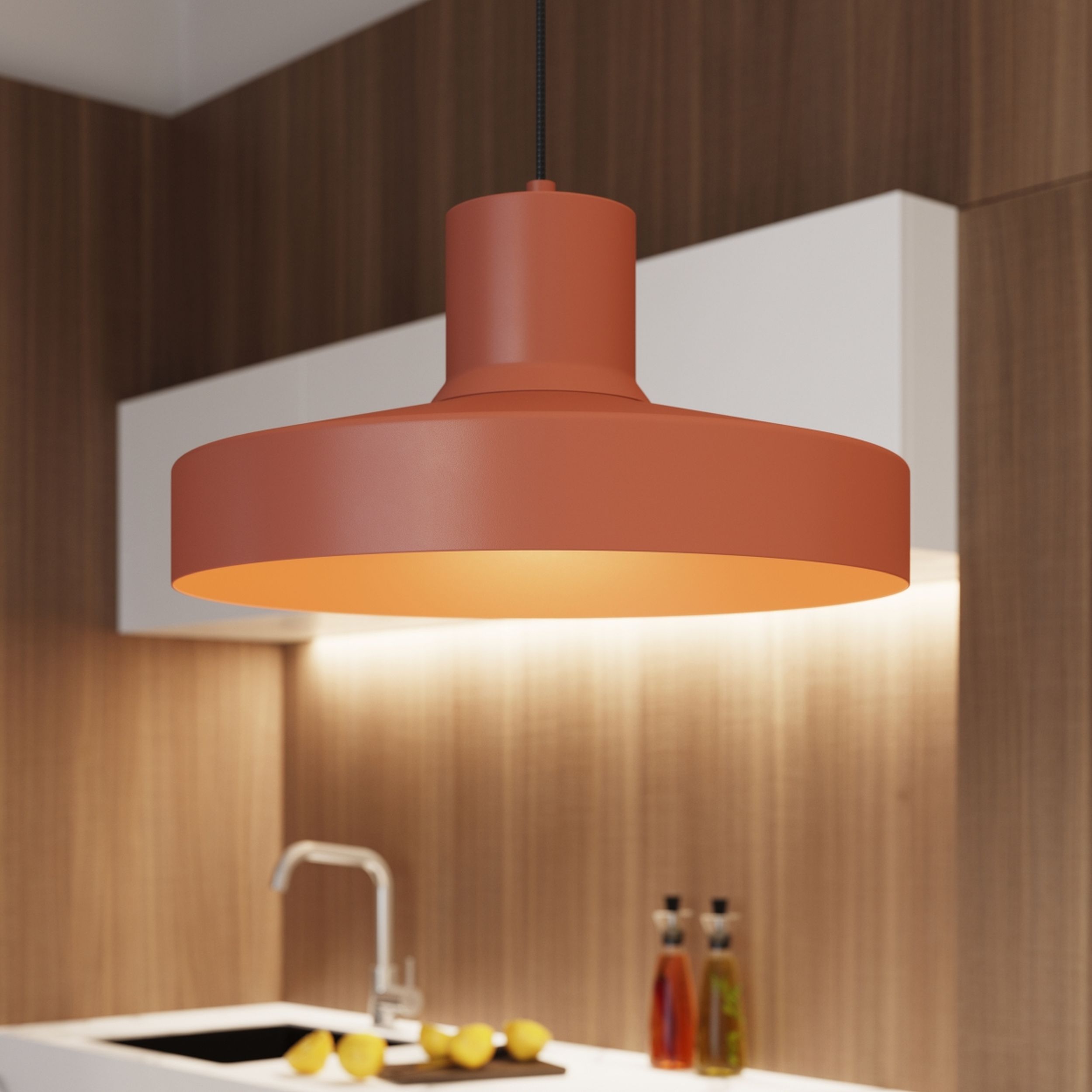 Lampa wisząca Bilo ochra czerwona