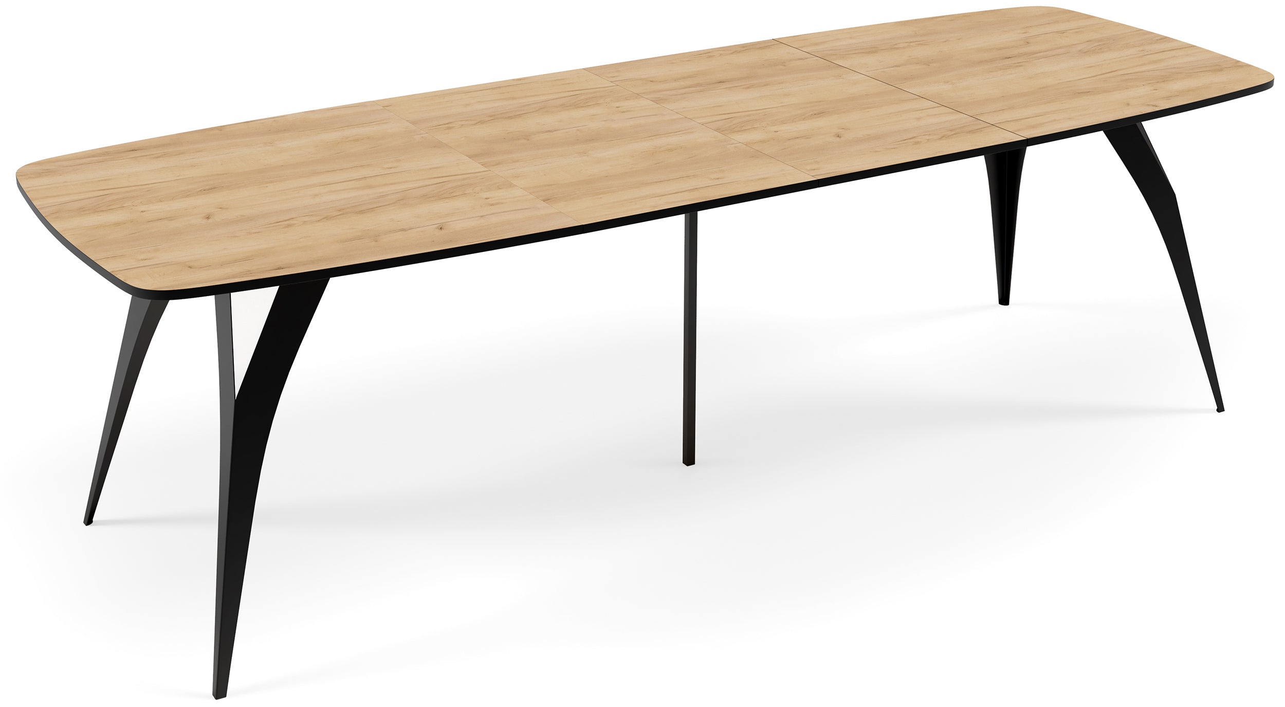Stół rozkładany do jadalni Diffini 180-280x90 cm Dąb Craft z czarnymi nogami
