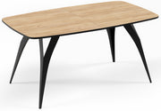 Stół rozkładany do jadalni Diffini 180-280x90 cm Dąb Craft z czarnymi nogami