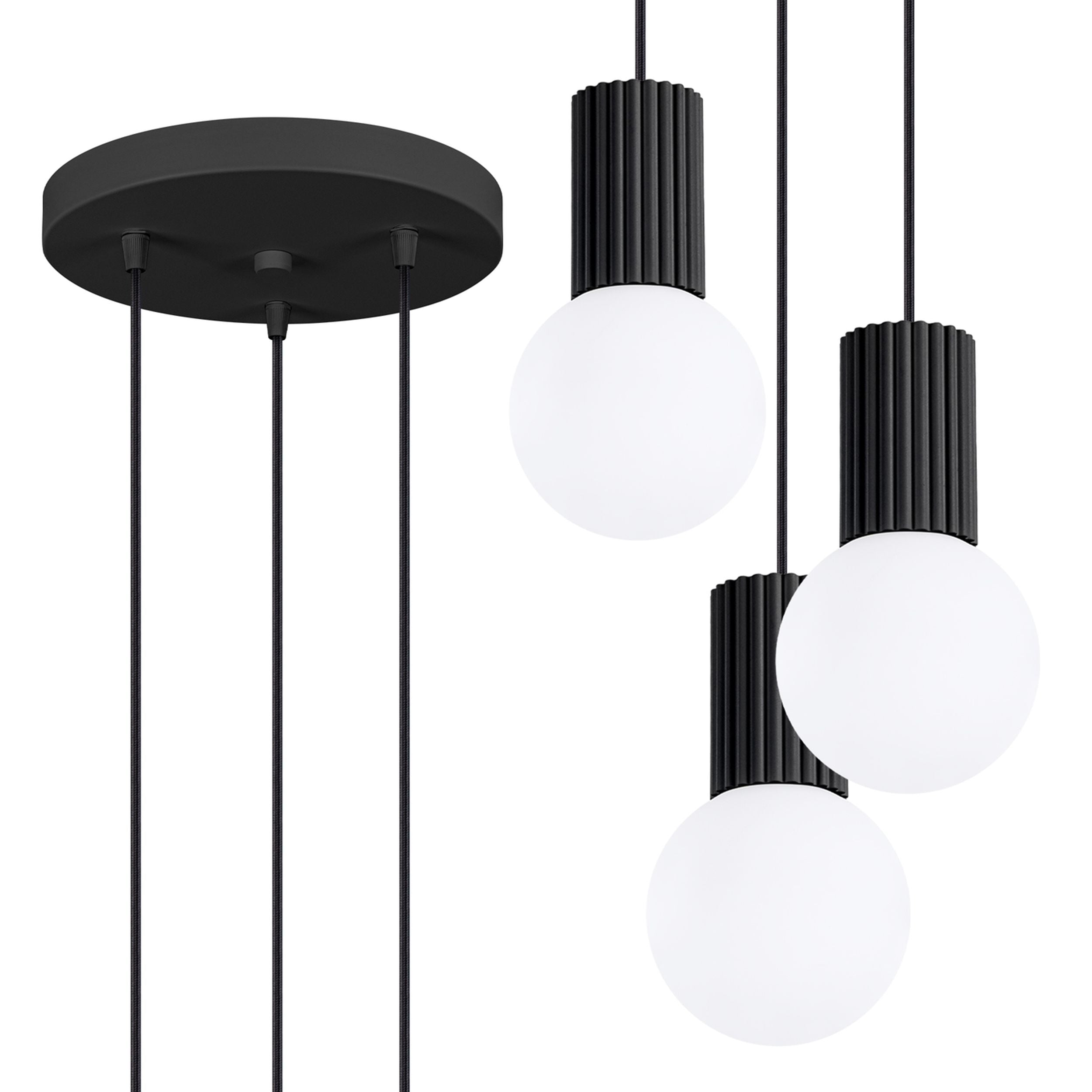 Lampa wisząca Halo 3P czarna