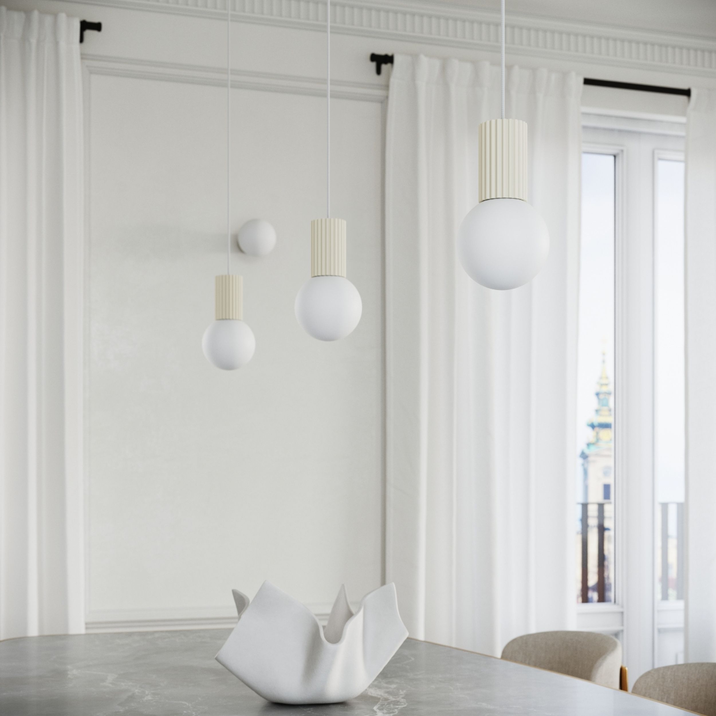 Lampa wisząca Halo 1 beżowa