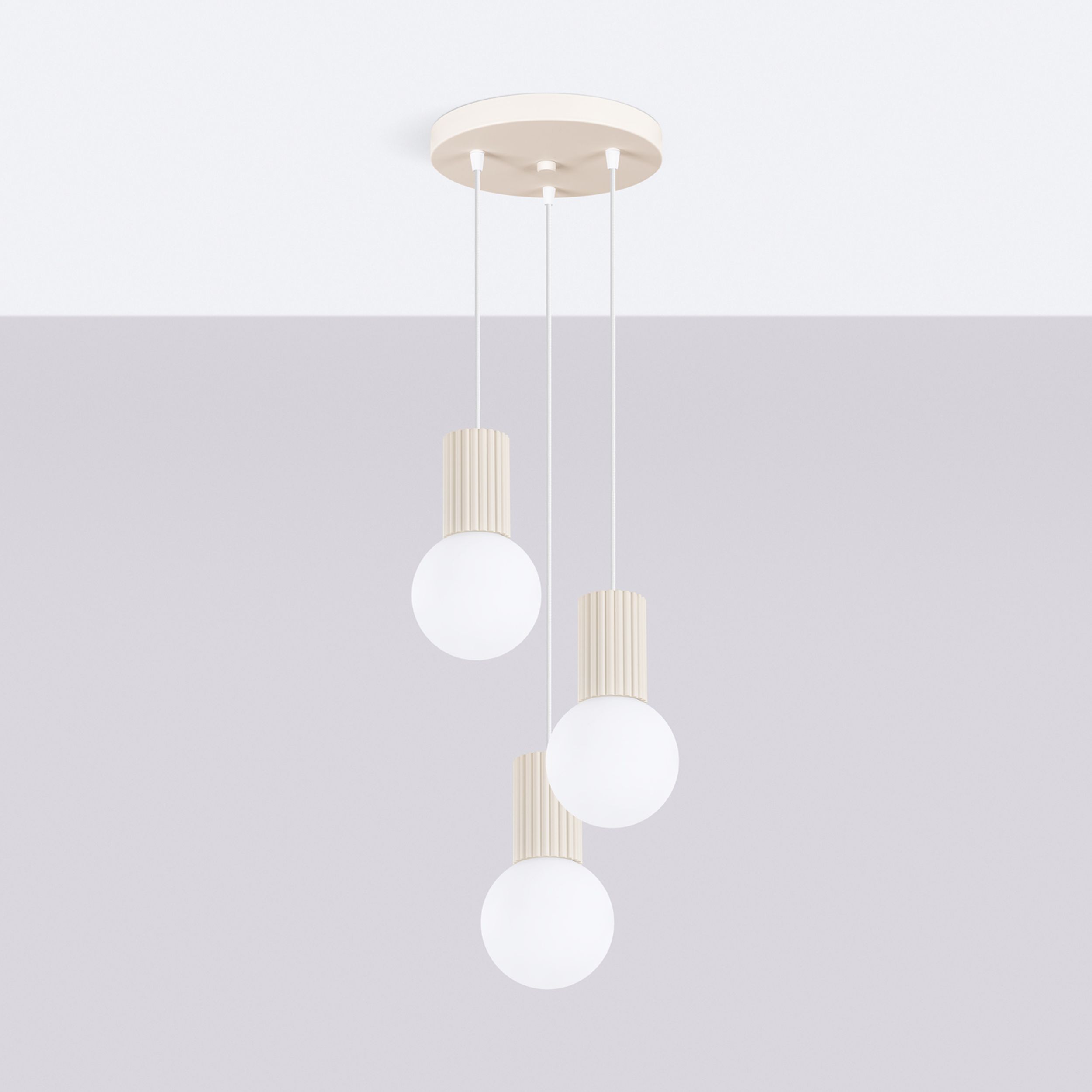 Lampa wisząca Halo 3P beżowa